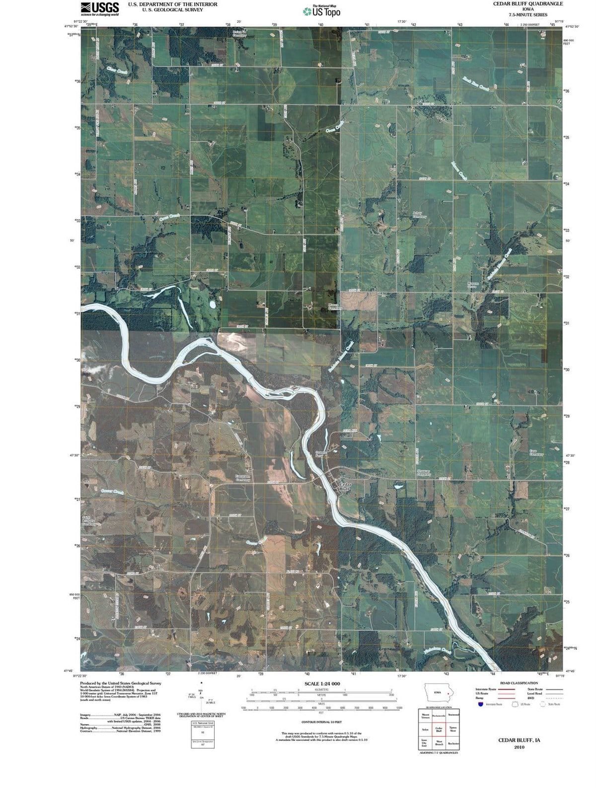 2010 Cedar Bluff, IA - Iowa - USGS Topographic Map