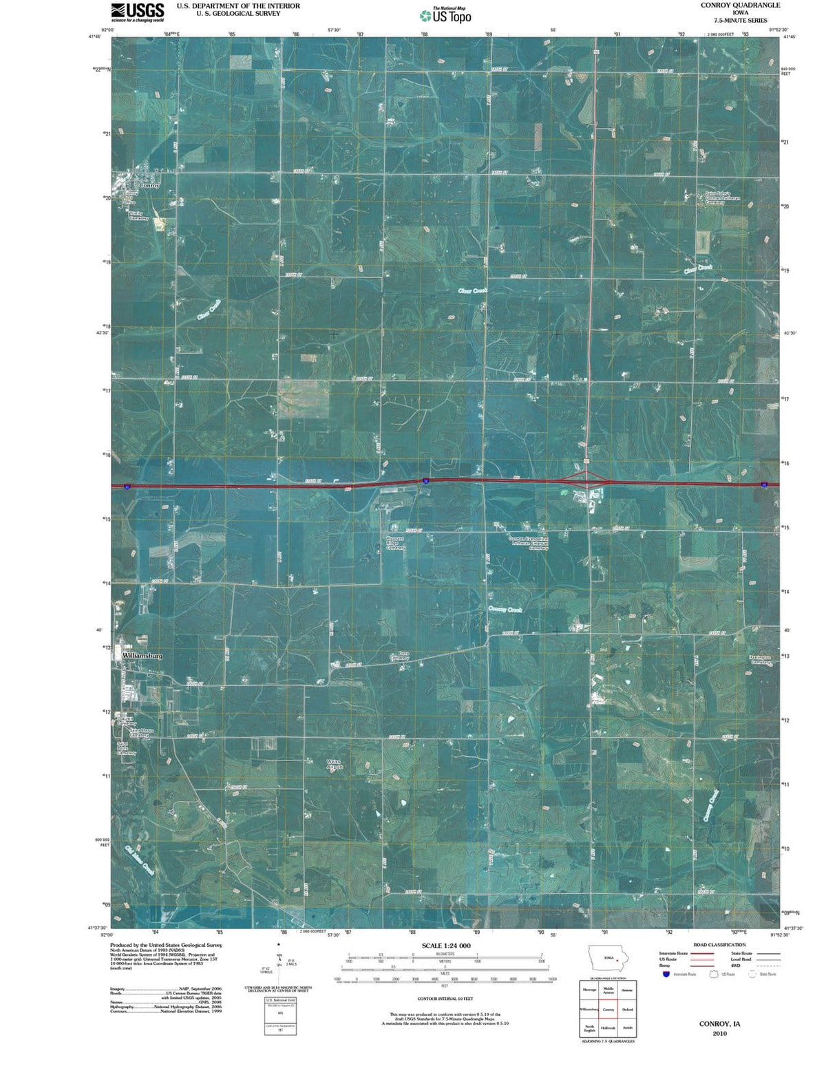 2010 Conroy, IA - Iowa - USGS Topographic Map