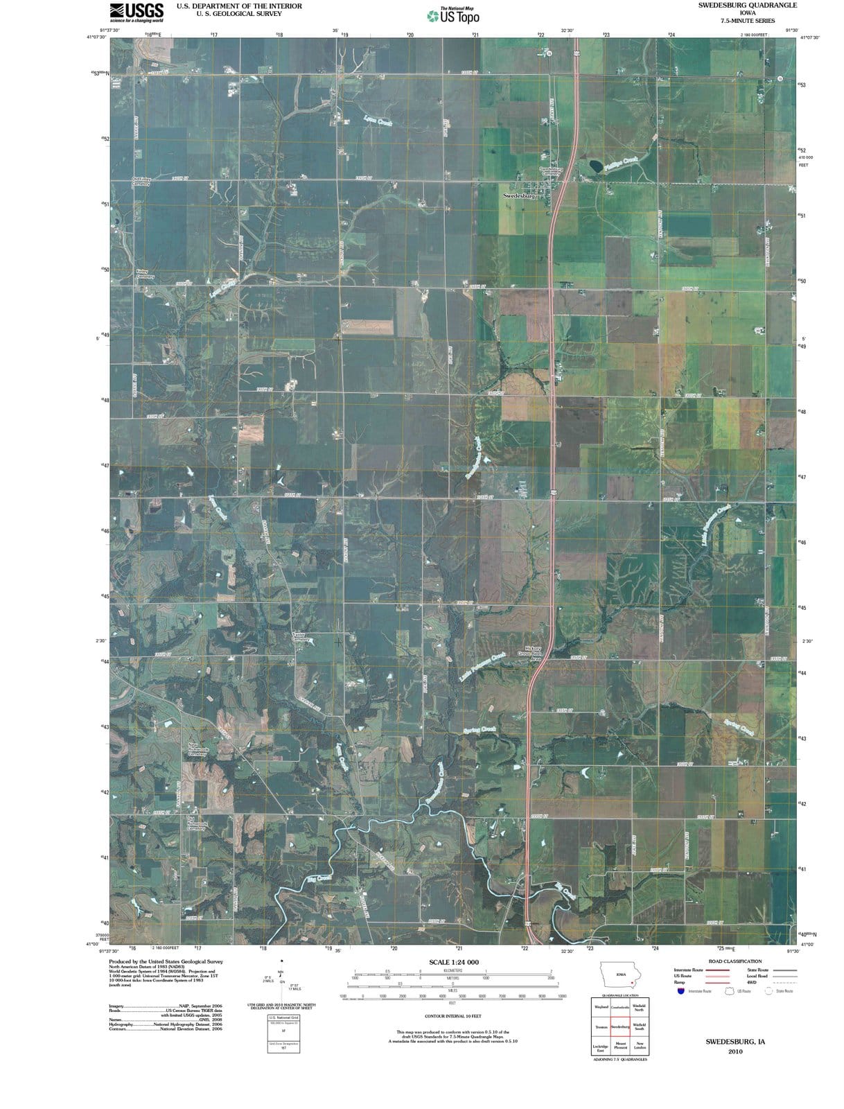 2010 Swedesburg, IA - Iowa - USGS Topographic Map