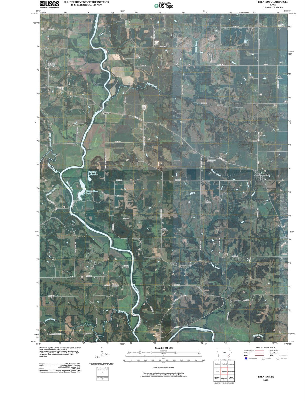 2010 Trenton, IA - Iowa - USGS Topographic Map