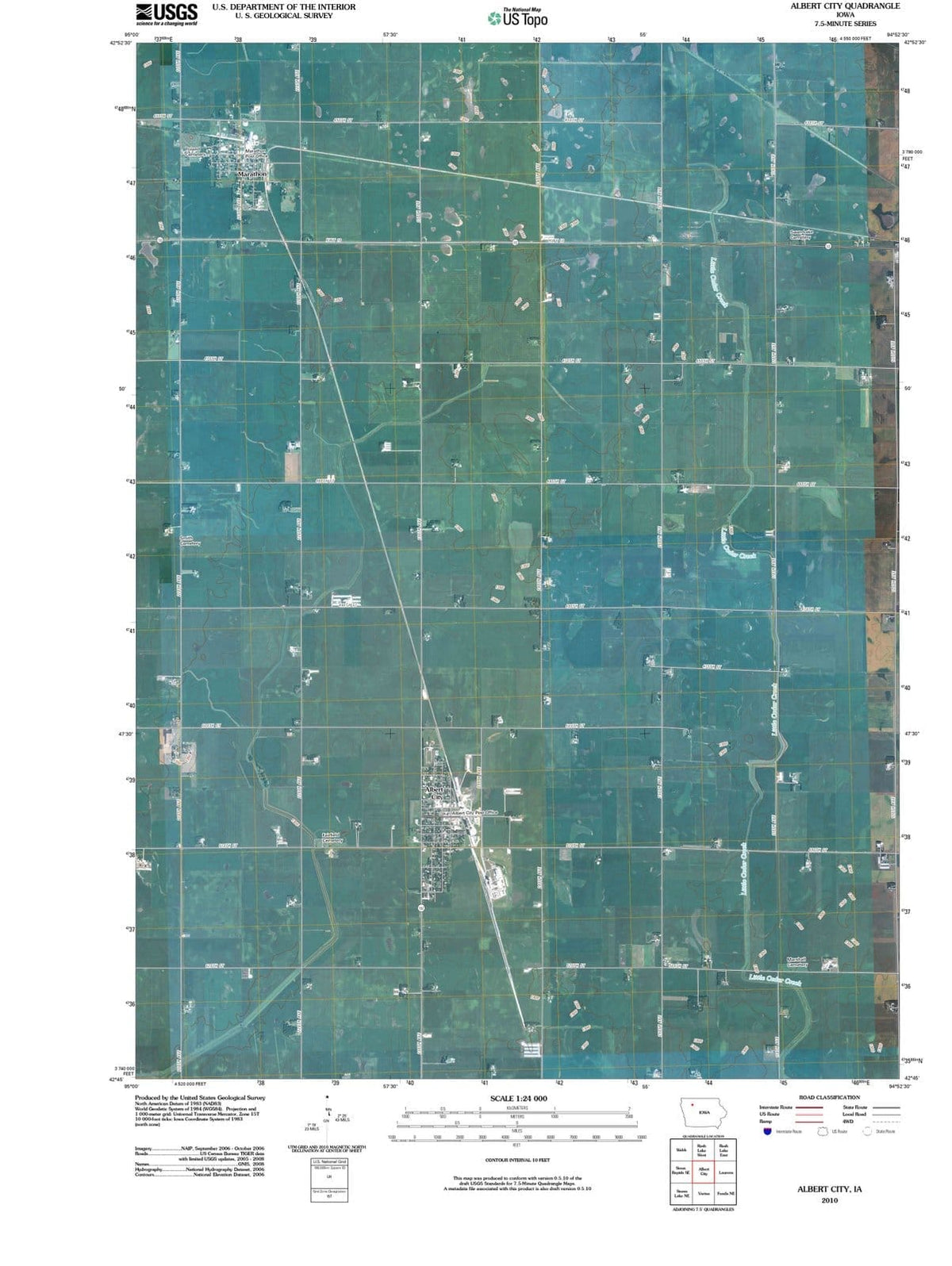 2010 Albert City, IA - Iowa - USGS Topographic Map