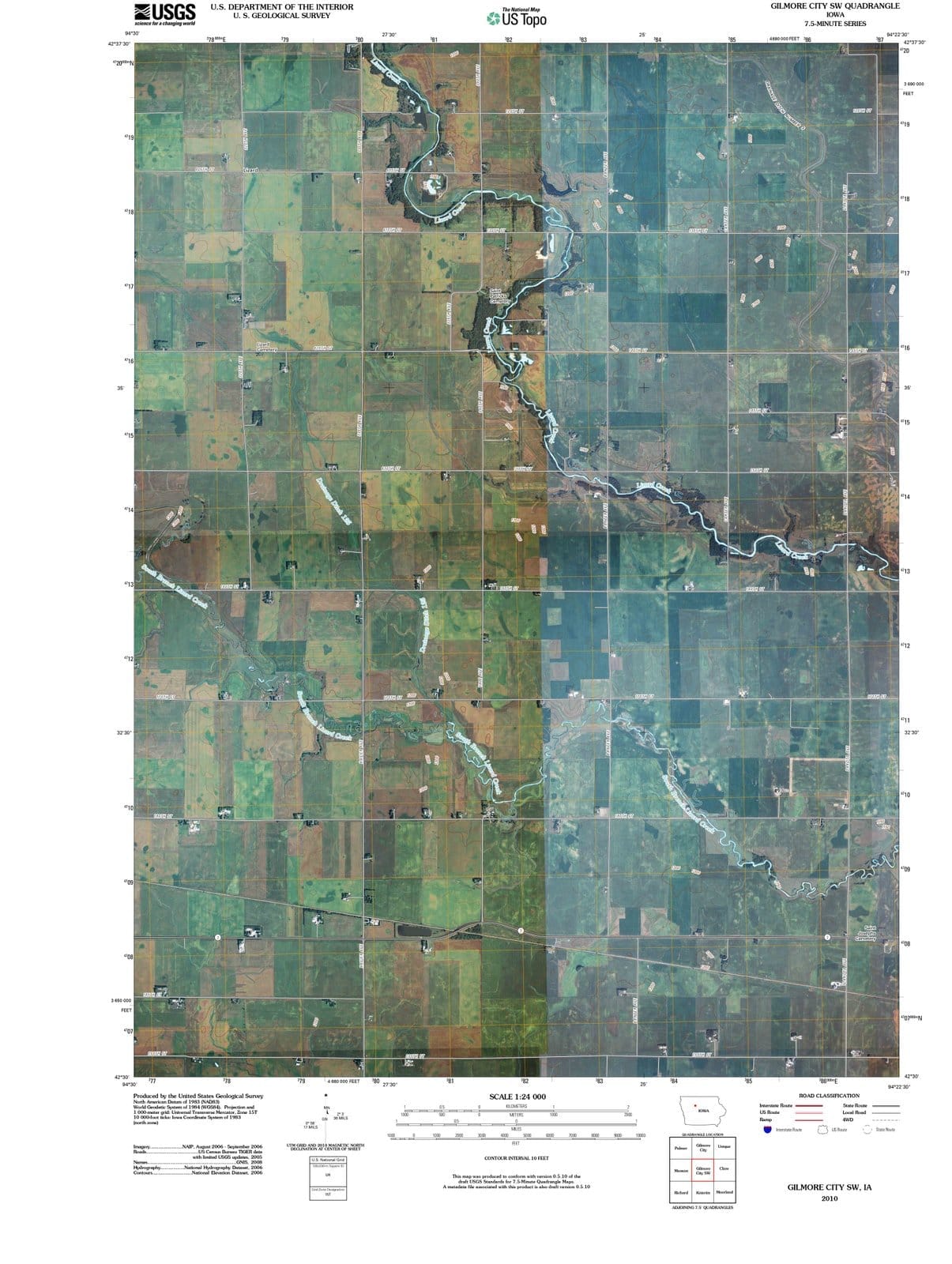 2010 Gilmore City, IA - Iowa - USGS Topographic Map