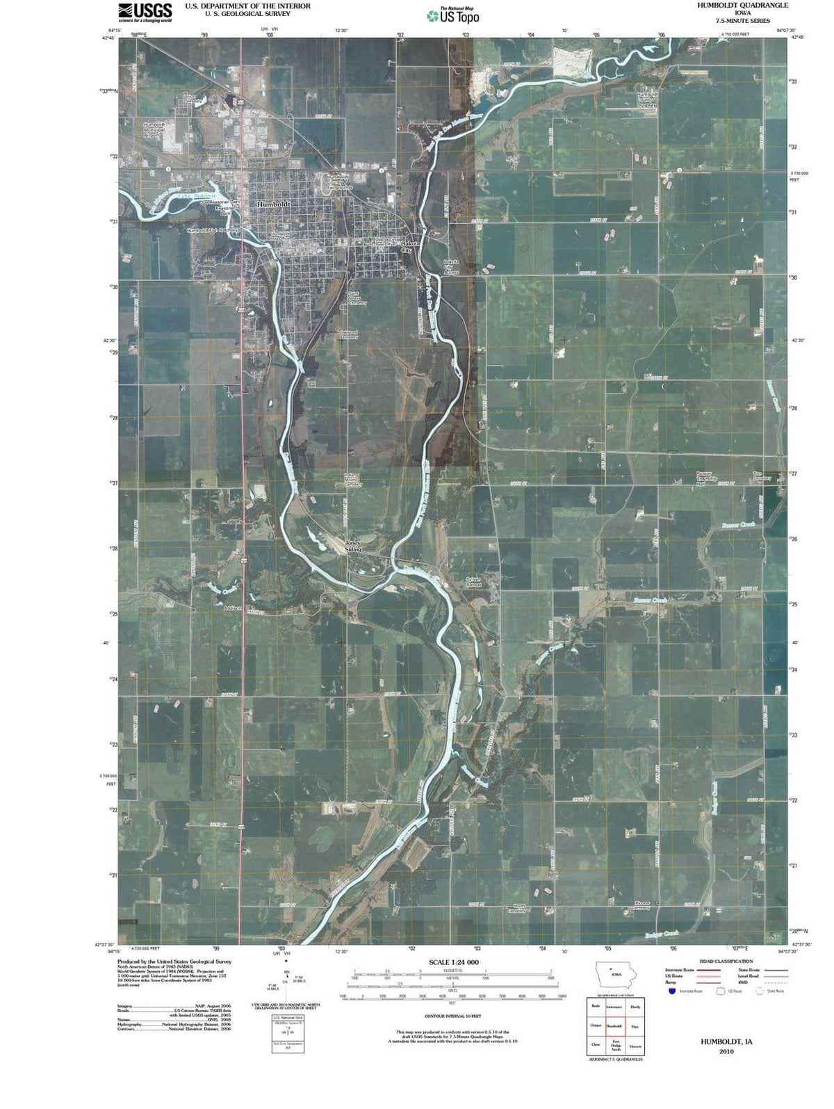 2010 Humboldt, IA - Iowa - USGS Topographic Map