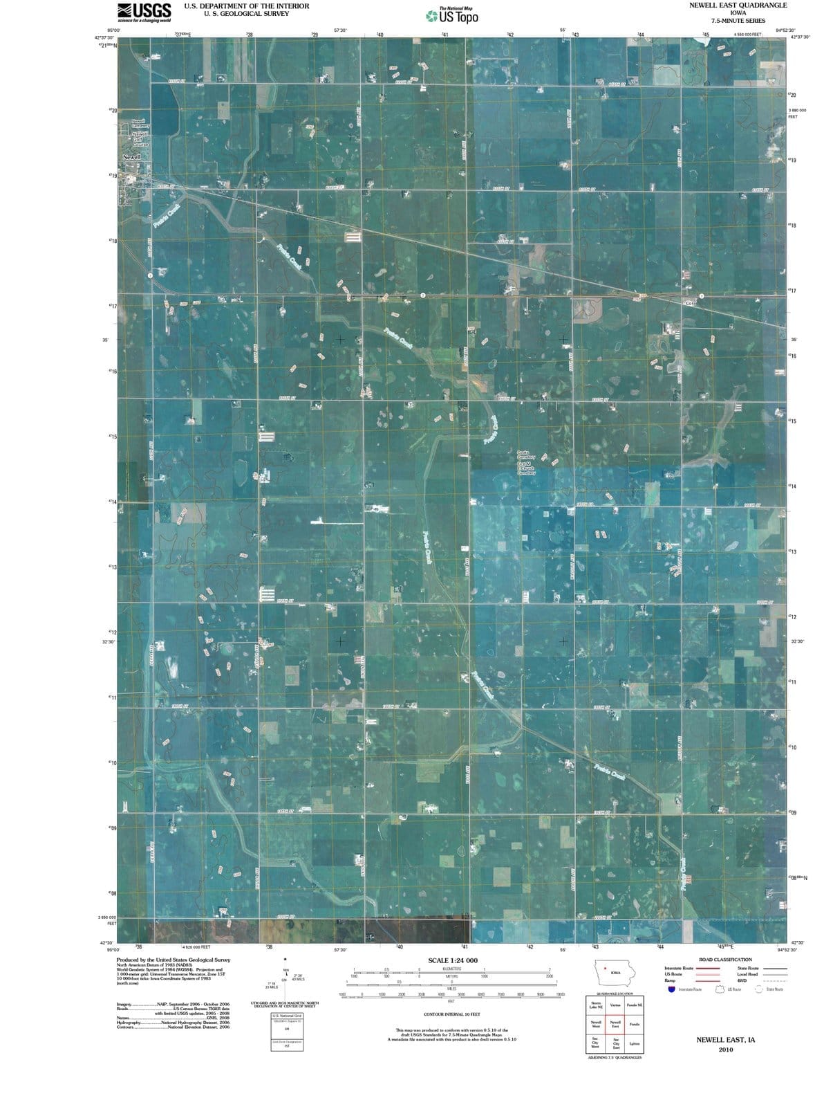 2010 Newell East, IA - Iowa - USGS Topographic Map