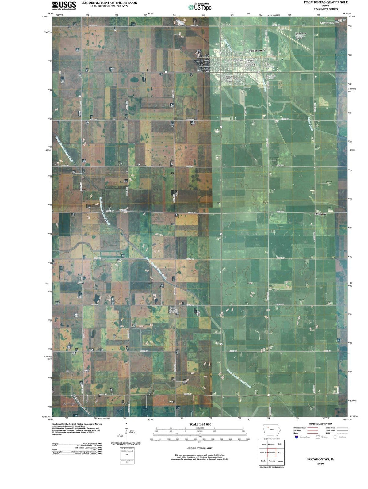 2010 Pocahontas, IA - Iowa - USGS Topographic Map