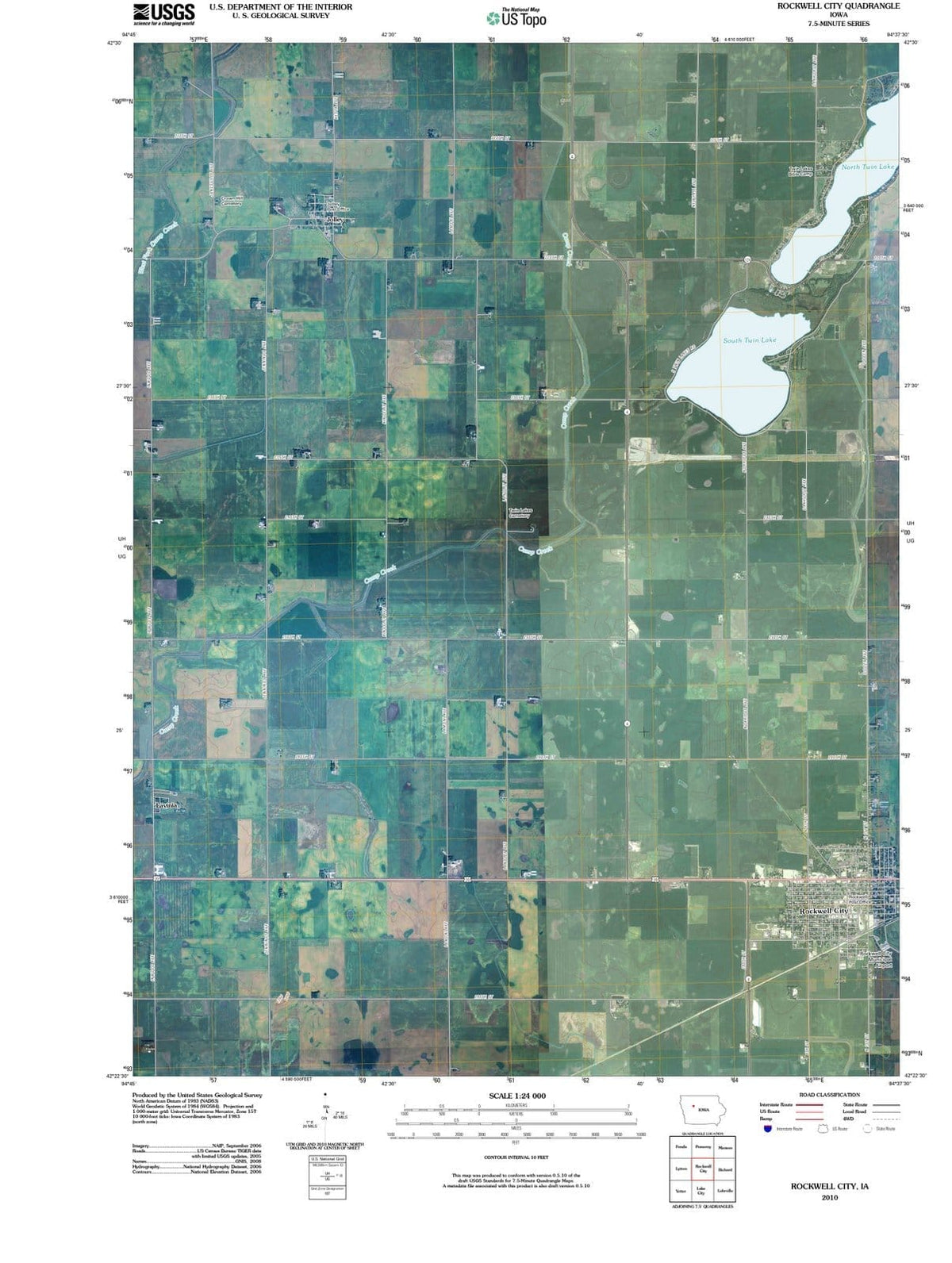 2010 Rockwell City, IA - Iowa - USGS Topographic Map