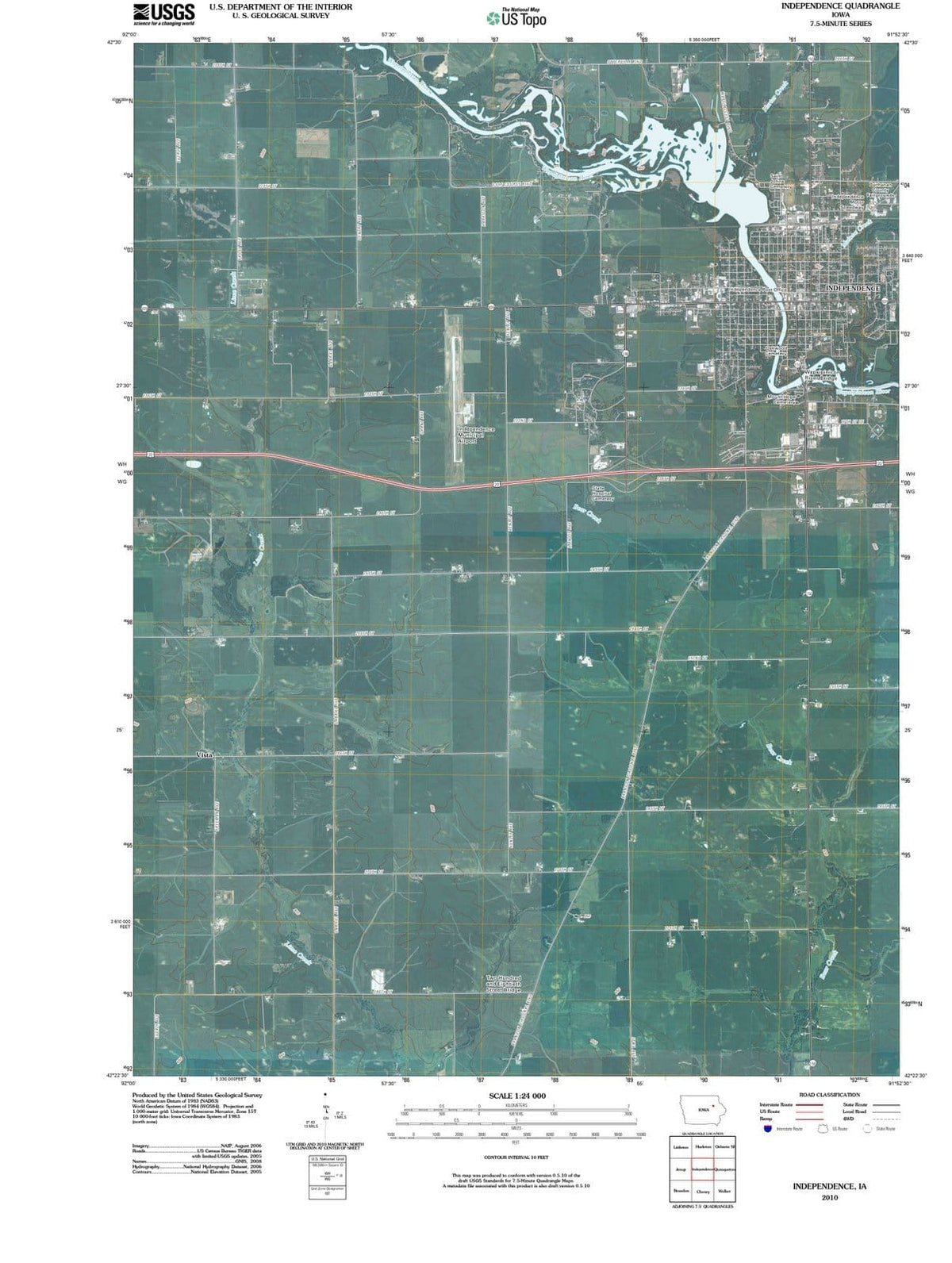 2010 Independence, IA - Iowa - USGS Topographic Map