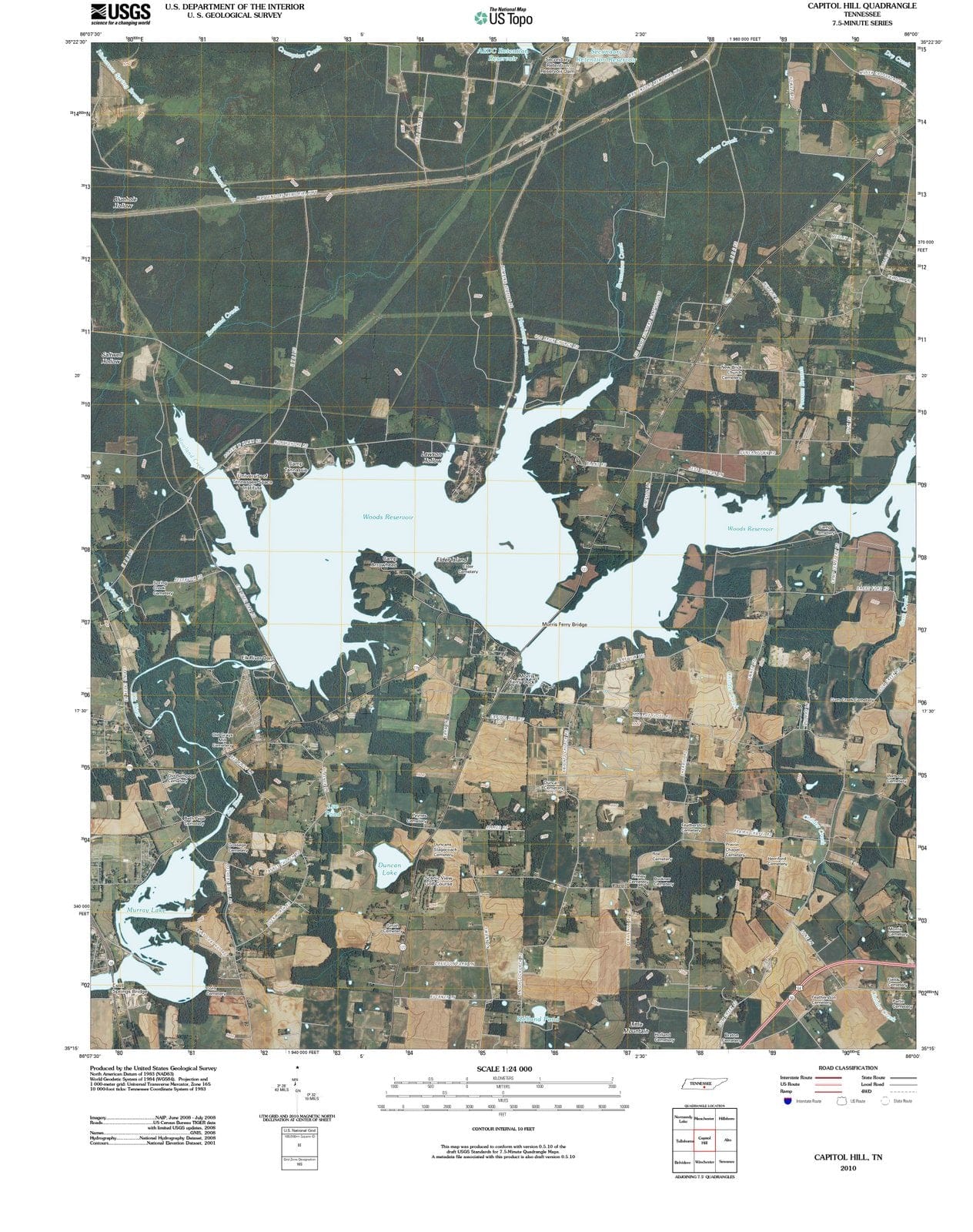 2010 Capitol Hill, TN - Tennessee - USGS Topographic Map