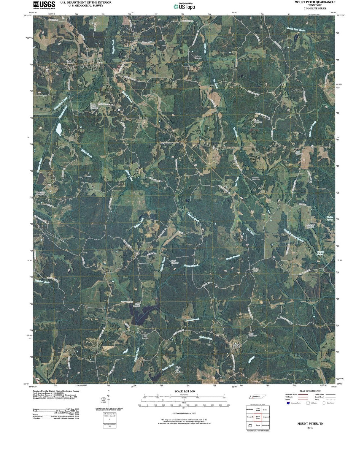 2010 Mount Peter, TN - Tennessee - USGS Topographic Map