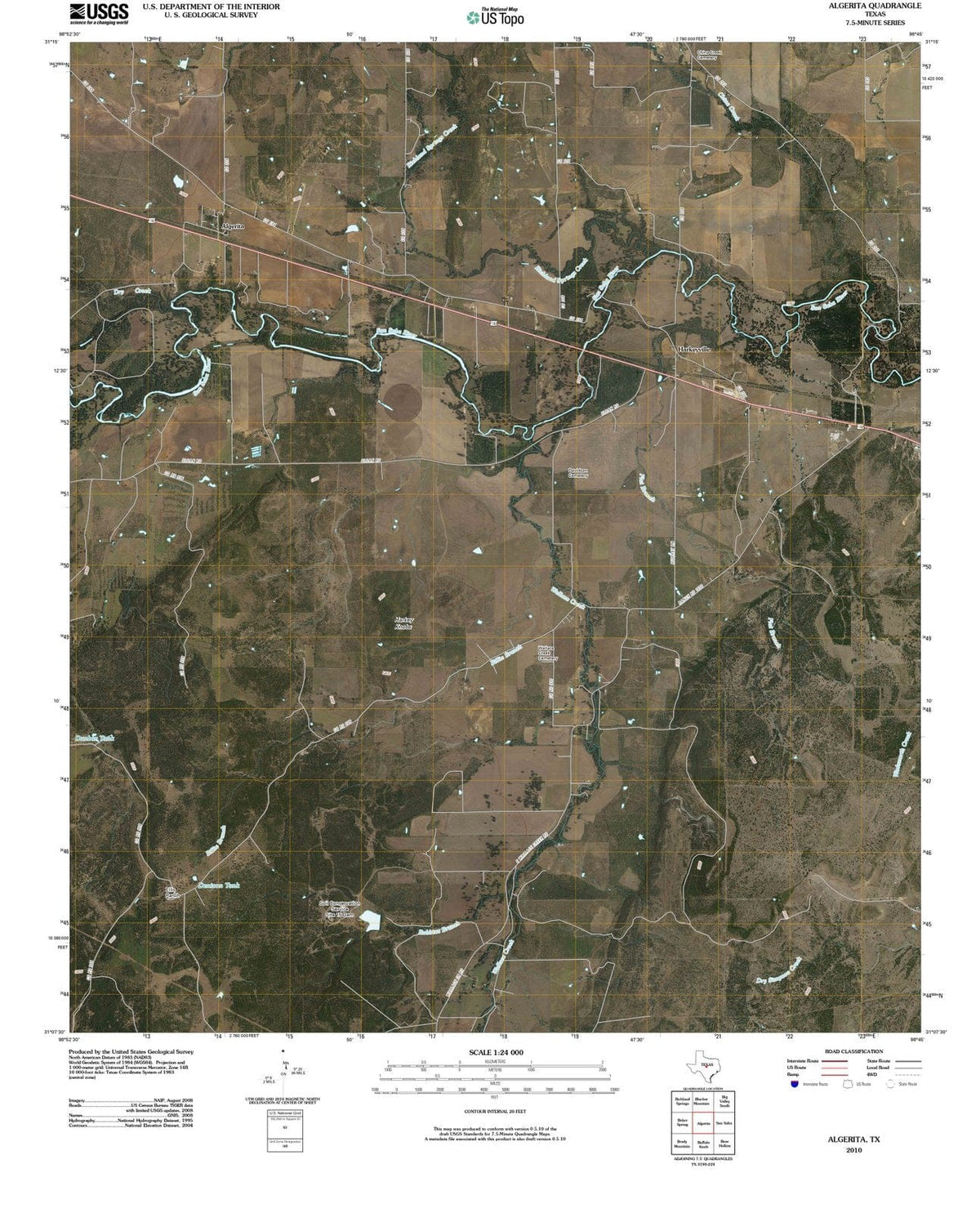 2010 Algerita, TX - Texas - USGS Topographic Map