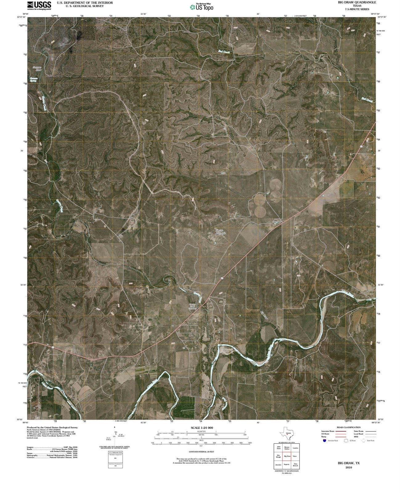 2010 Bigraw, TX - Texas - USGS Topographic Map