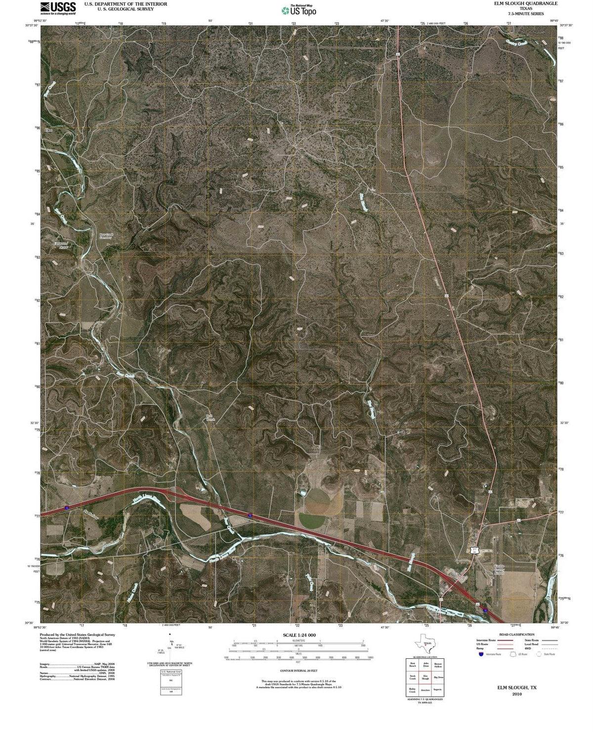 2010 Elm Slough, TX - Texas - USGS Topographic Map