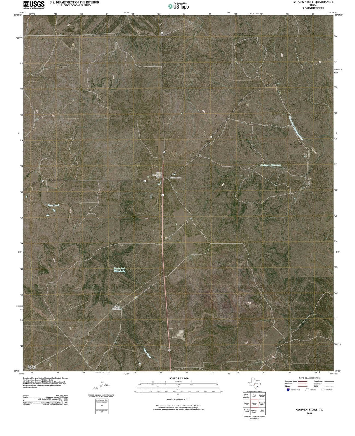 2010 Garven Store, TX - Texas - USGS Topographic Map