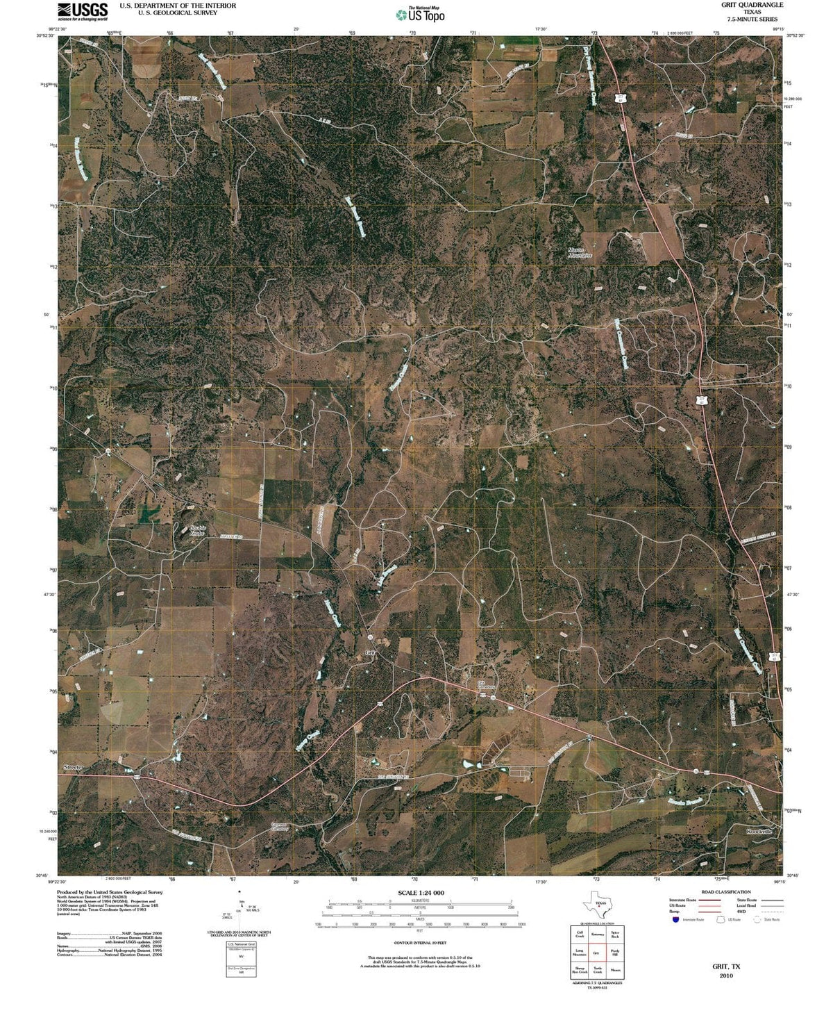 2010 Grit, TX - Texas - USGS Topographic Map