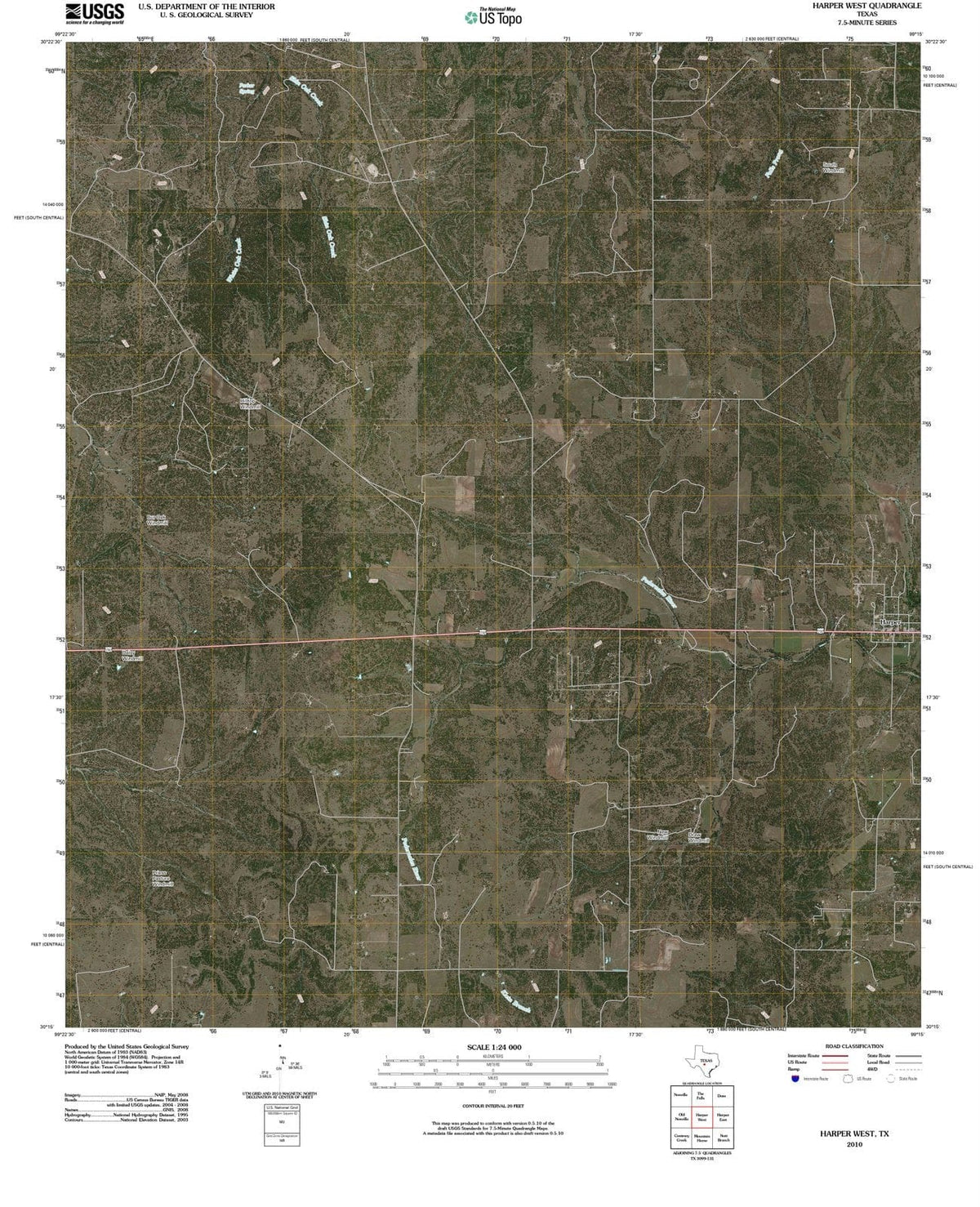 2010 Harper West, TX - Texas - USGS Topographic Map