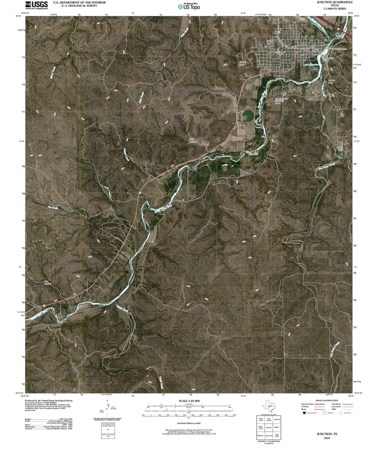 2010 Junction, TX - Texas - USGS Topographic Map
