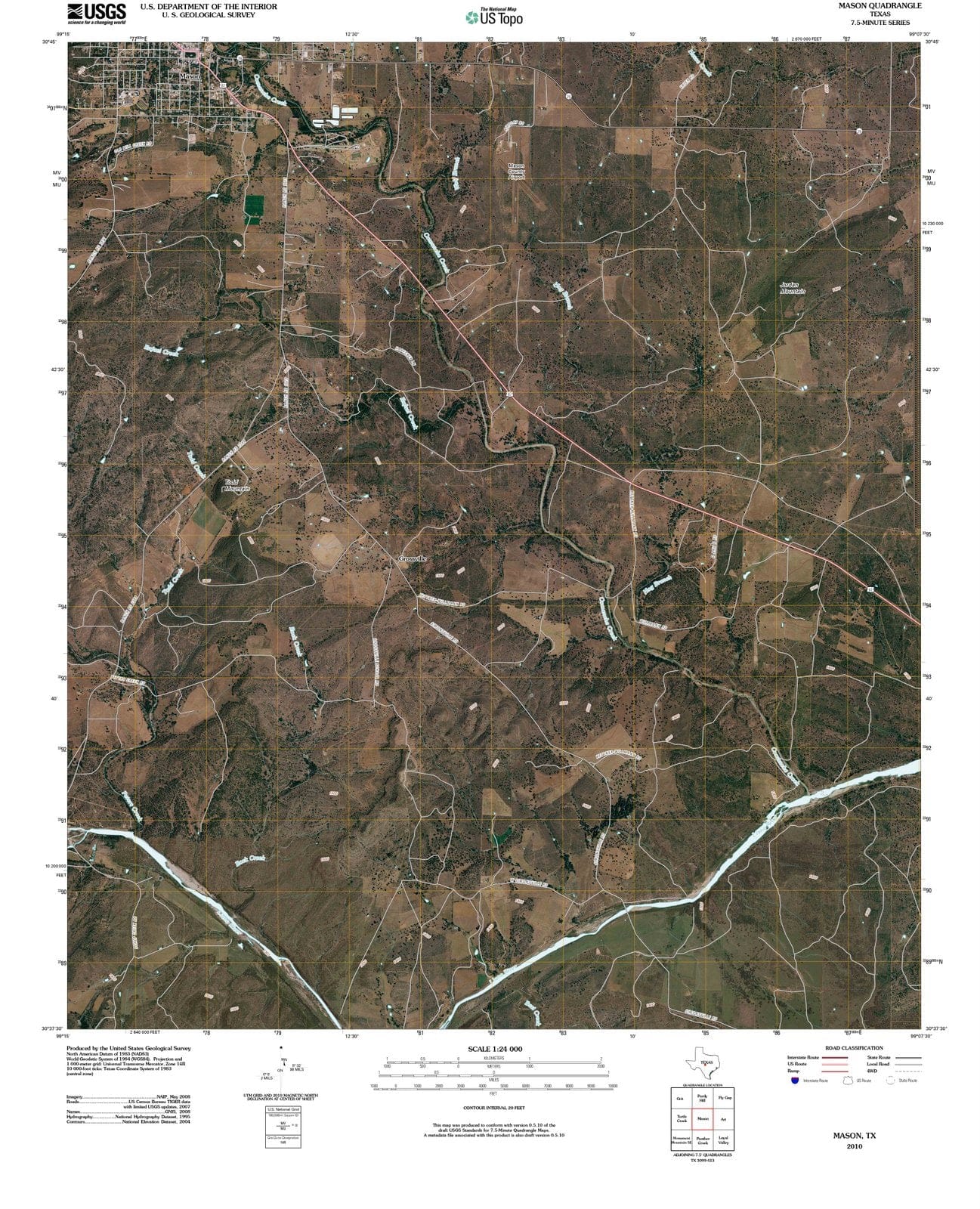2010 Mason, TX - Texas - USGS Topographic Map
