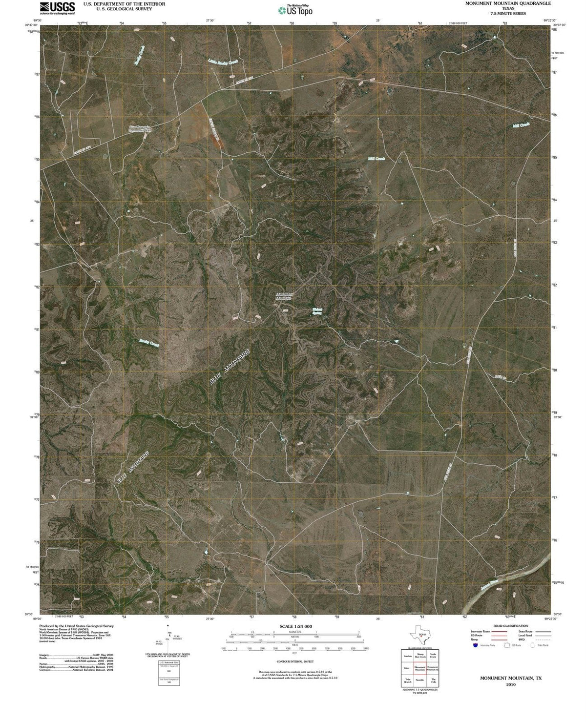 2010 Monument Mountain, TX - Texas - USGS Topographic Map