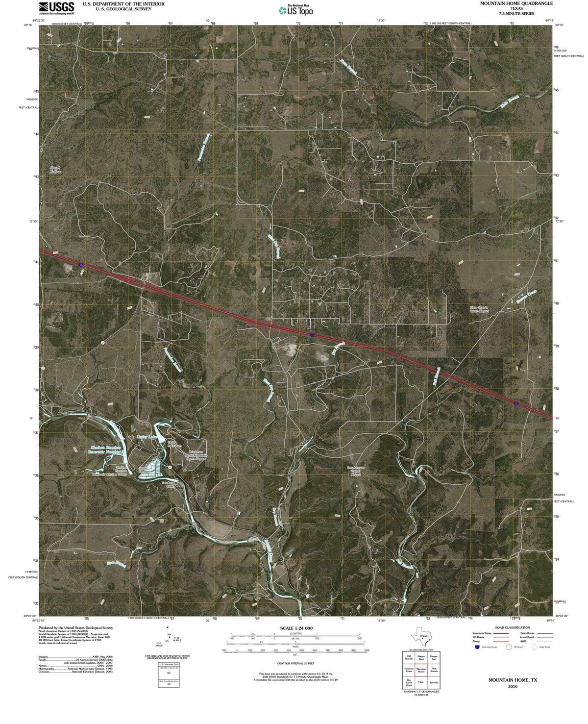 2010 Mountain Home, TX - Texas - USGS Topographic Map
