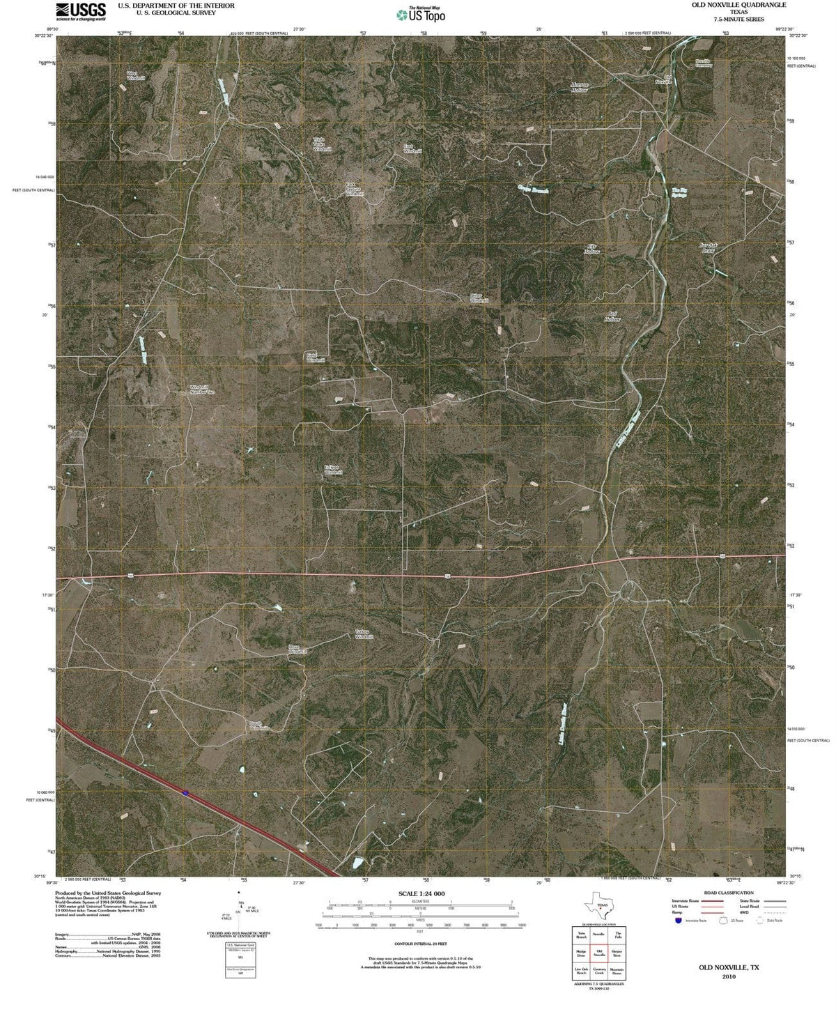 2010 Old Noxville, TX - Texas - USGS Topographic Map