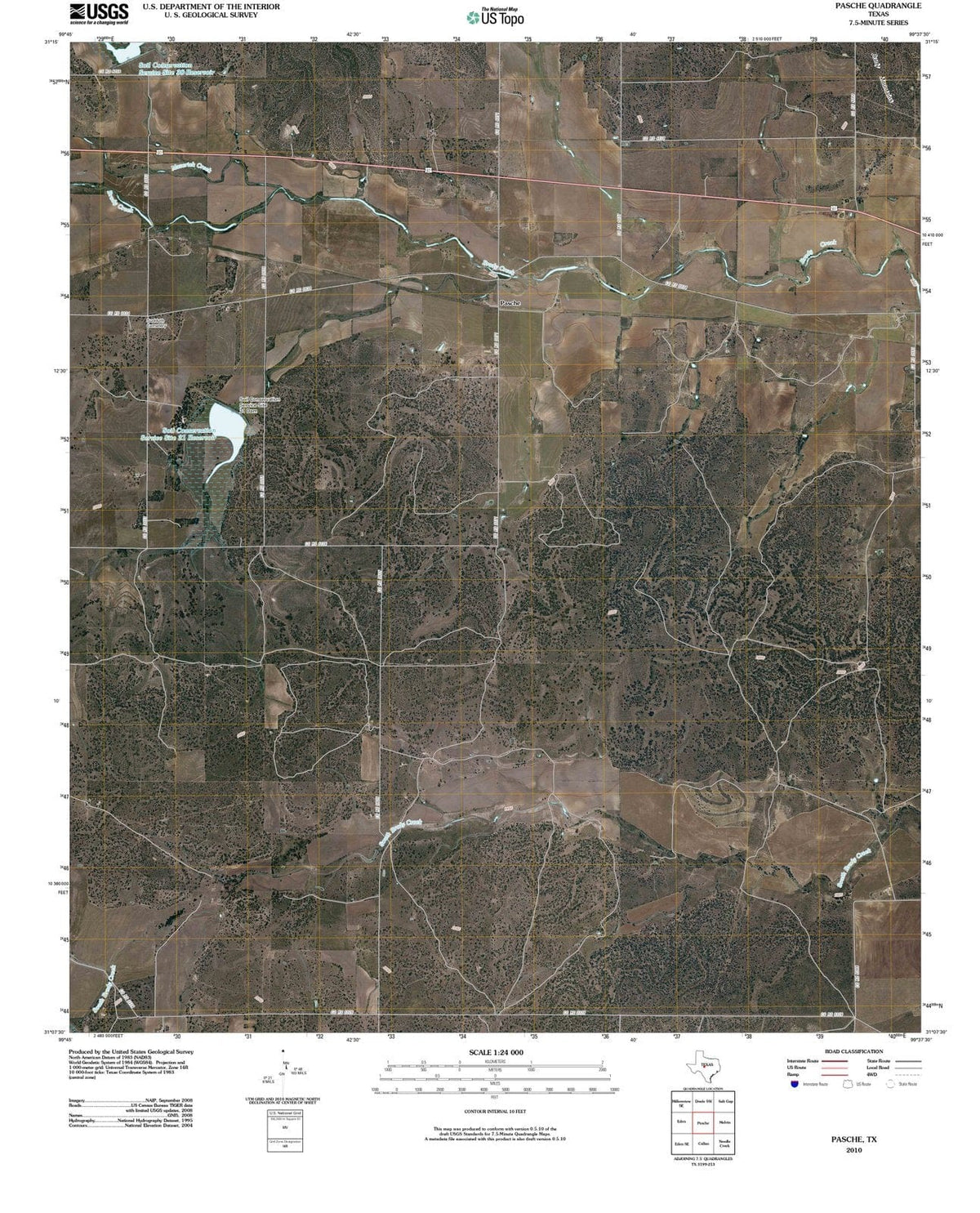2010 Pasche, TX - Texas - USGS Topographic Map