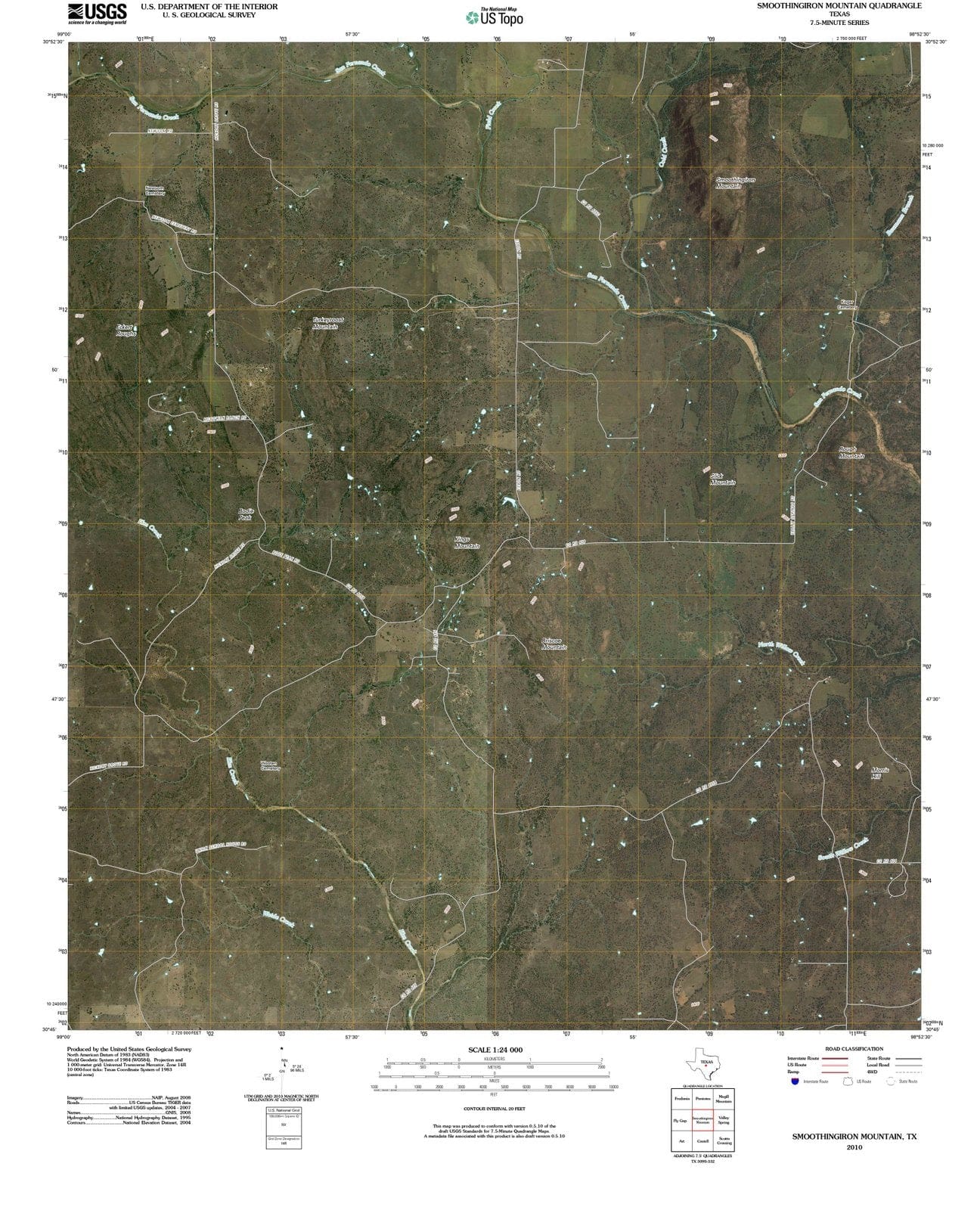 2010 Smoothingiron Mountain, TX - Texas - USGS Topographic Map