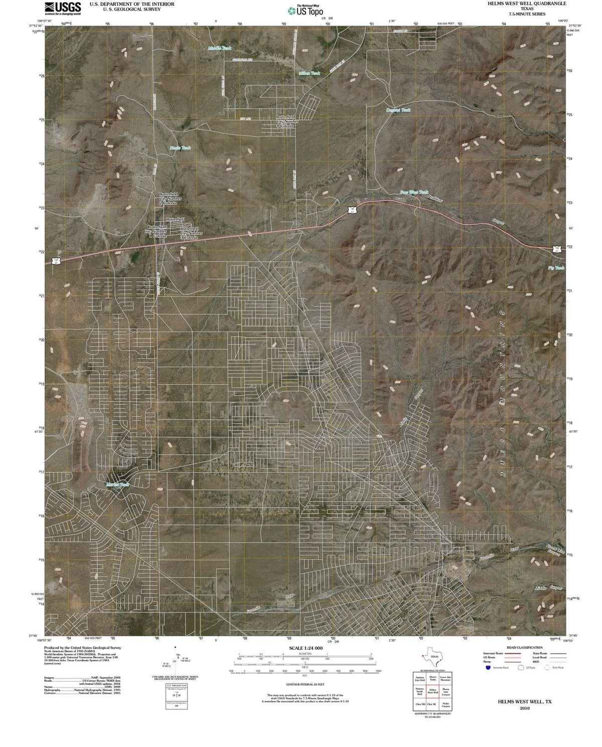 2010 Helms West Well, TX - Texas - USGS Topographic Map