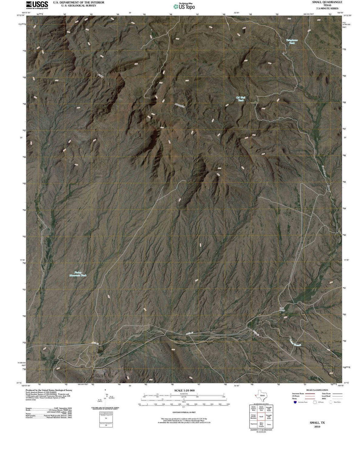 2010 Small, TX - Texas - USGS Topographic Map