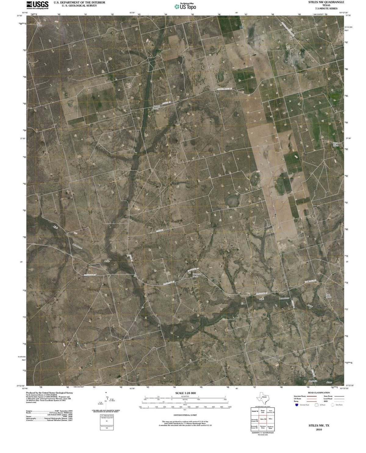 2010 Stiles, TX - Texas - USGS Topographic Map
