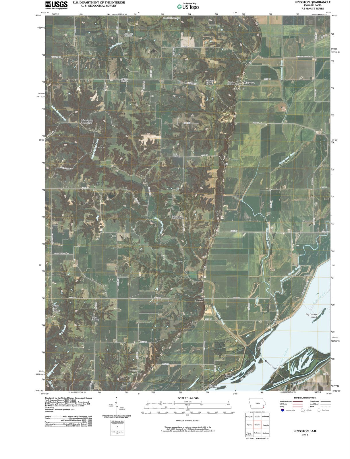 2010 Kingston, IA - Iowa - USGS Topographic Map
