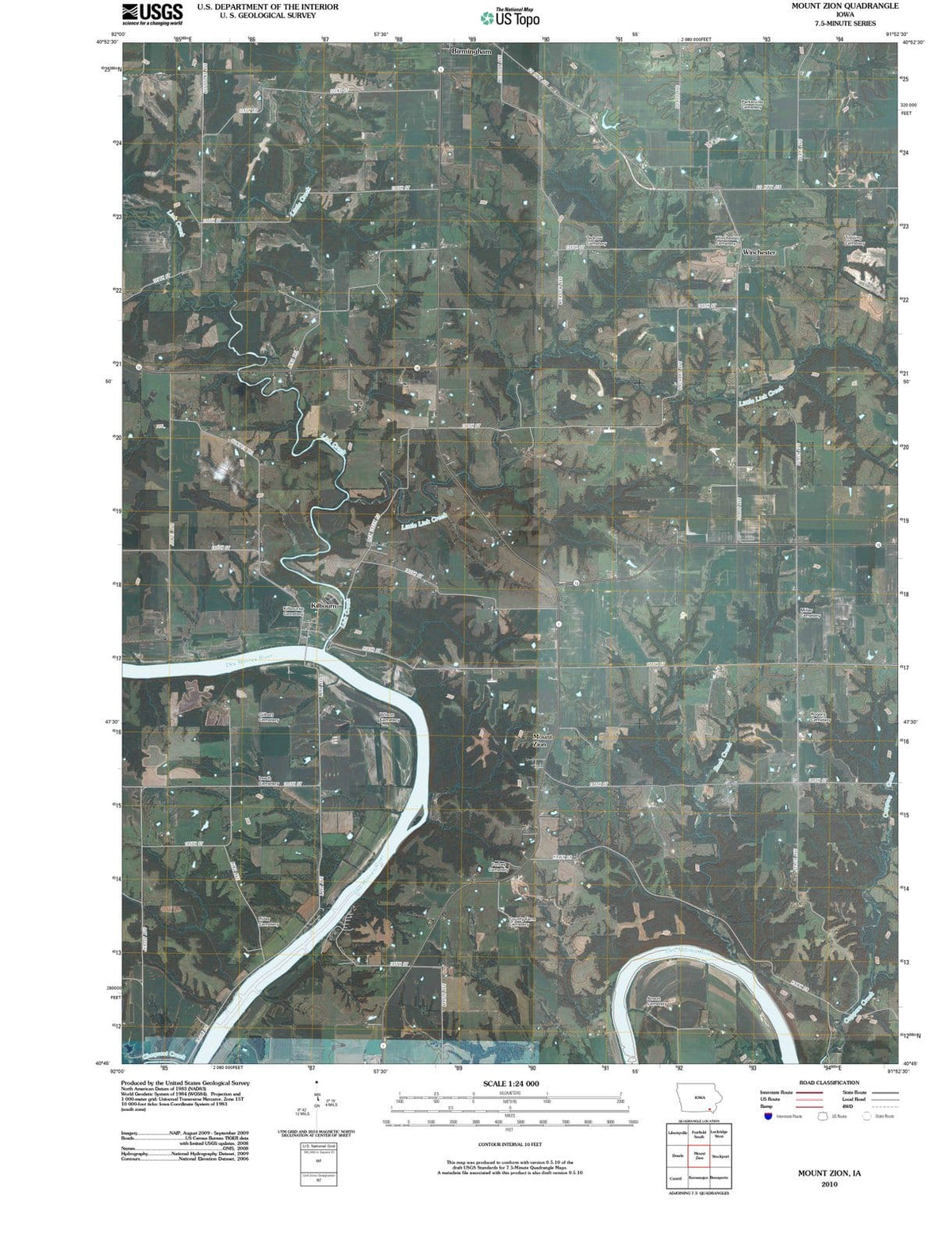 2010 Mount Zion, IA - Iowa - USGS Topographic Map