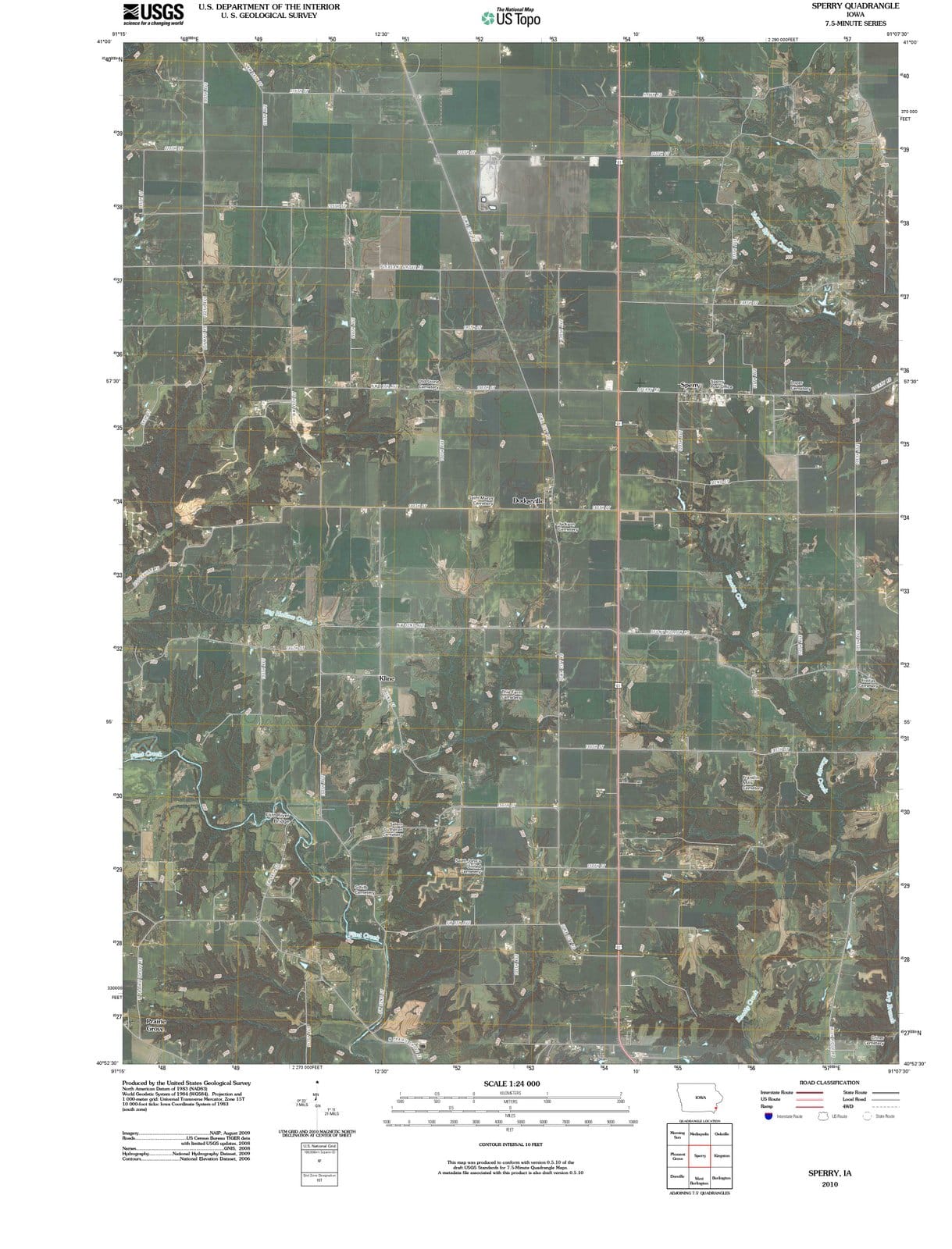 2010 Sperry, IA - Iowa - USGS Topographic Map
