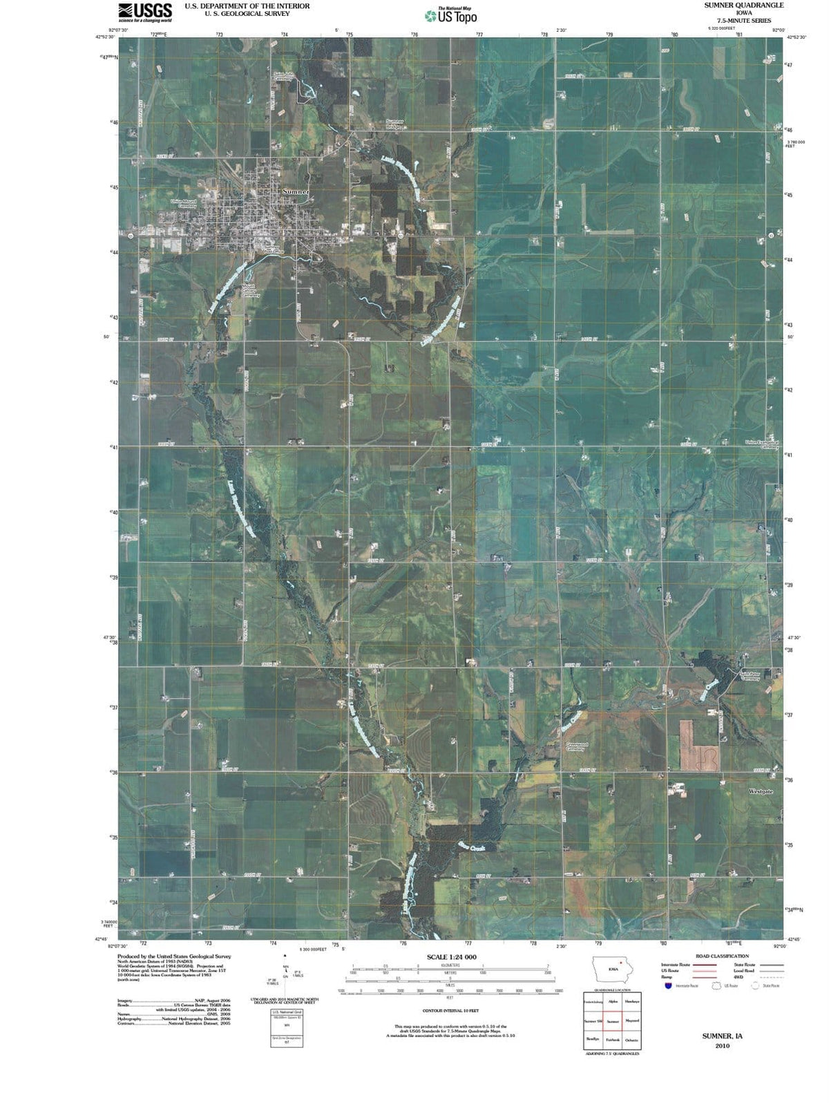 2010 Sumner, IA - Iowa - USGS Topographic Map