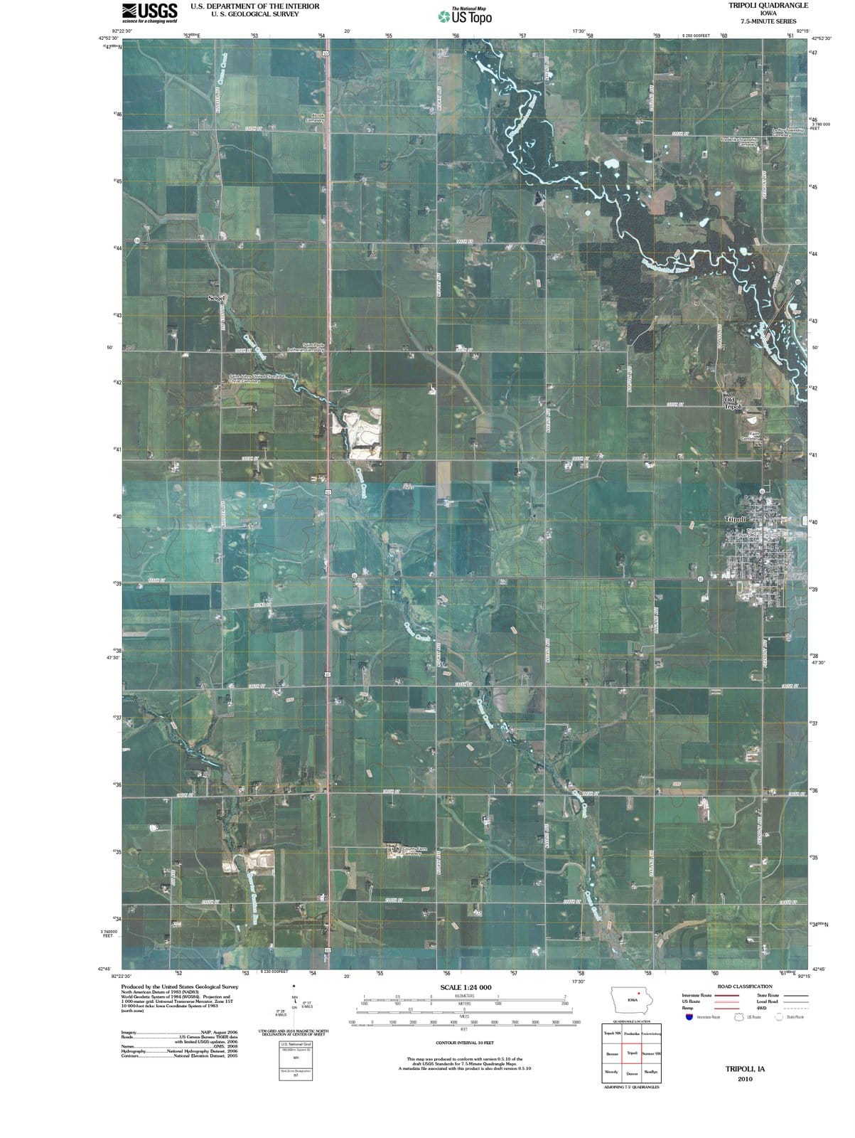 2010 Tripoli, IA - Iowa - USGS Topographic Map