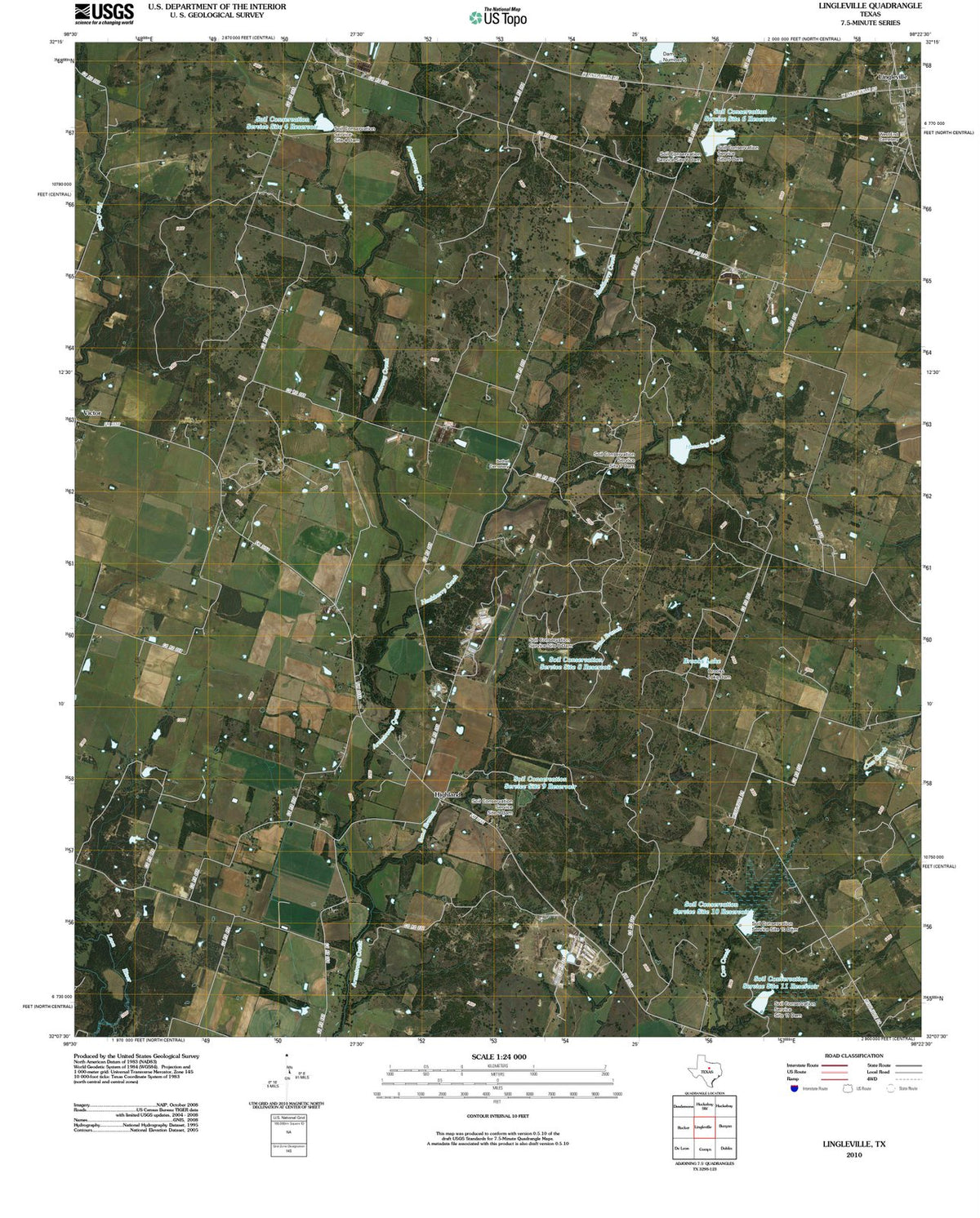 2010 Lingleville, TX - Texas - USGS Topographic Map