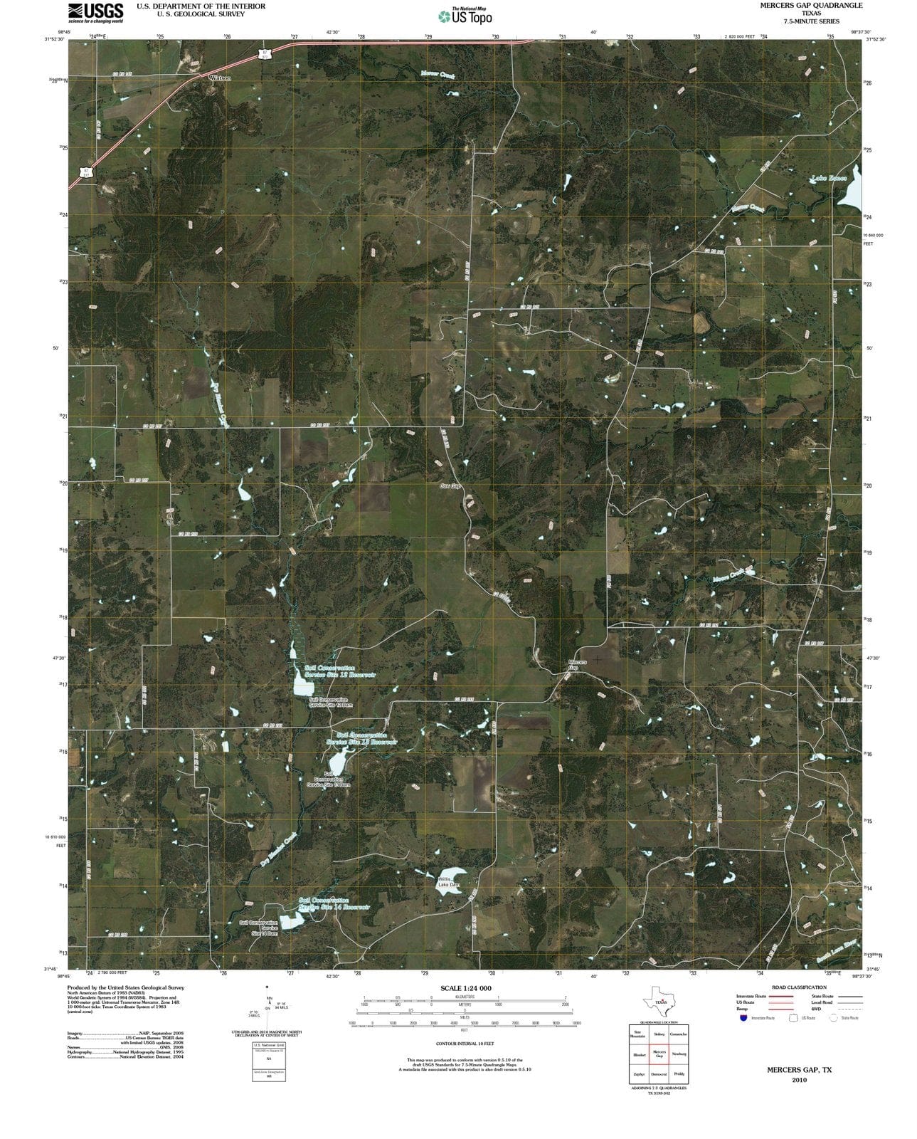 2010 Mercers Gap, TX - Texas - USGS Topographic Map