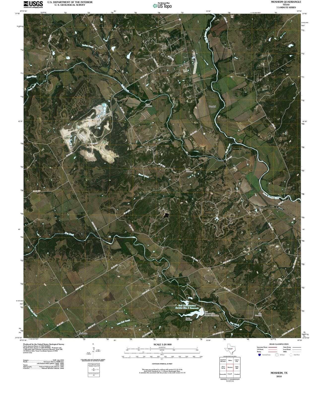2010 Mosheim, TX - Texas - USGS Topographic Map
