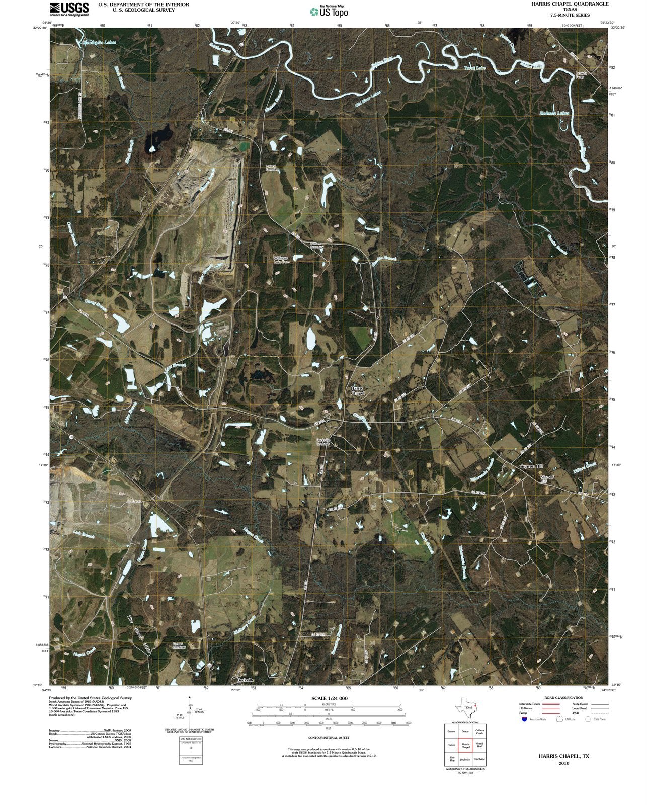 2010 Harris Chapel, TX - Texas - USGS Topographic Map