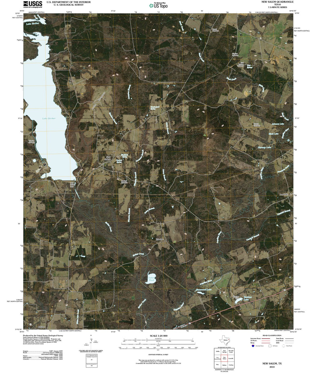 2010 New Salem, TX - Texas - USGS Topographic Map