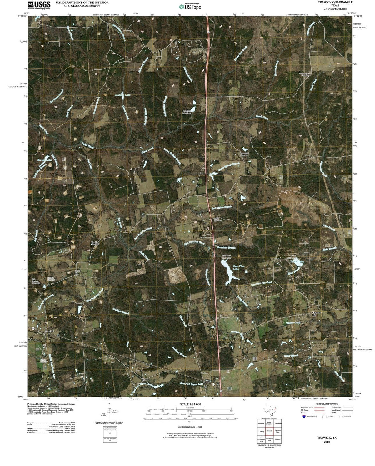 2010 Trawick, TX - Texas - USGS Topographic Map