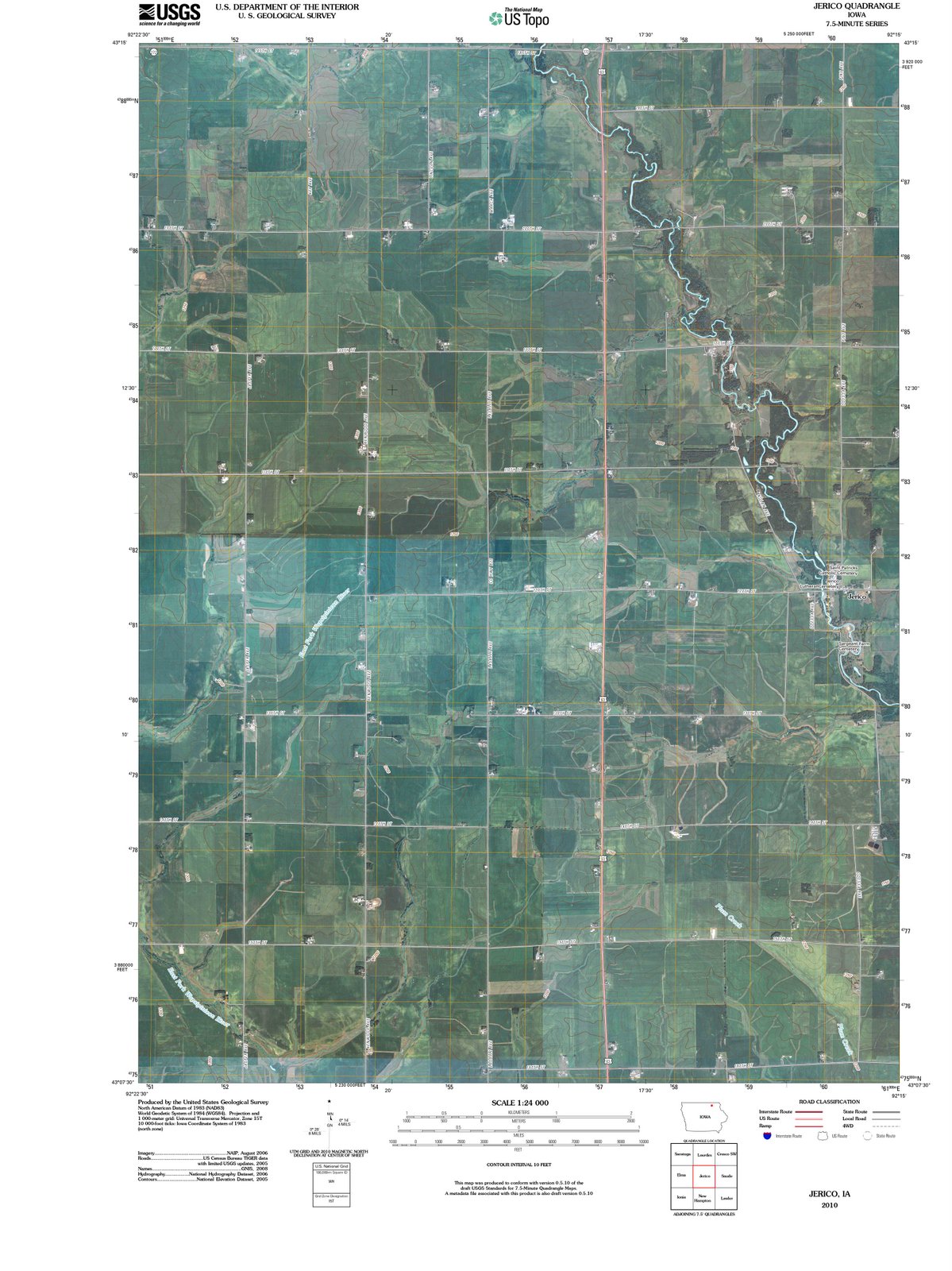 2010 Jerico, IA - Iowa - USGS Topographic Map