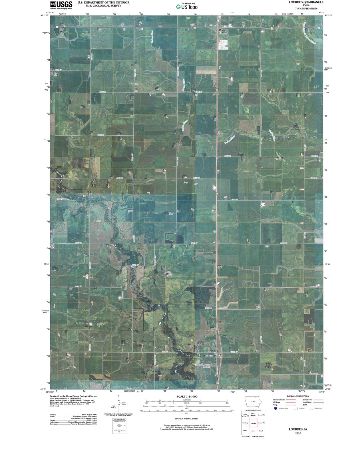 2010 Lourdes, IA - Iowa - USGS Topographic Map