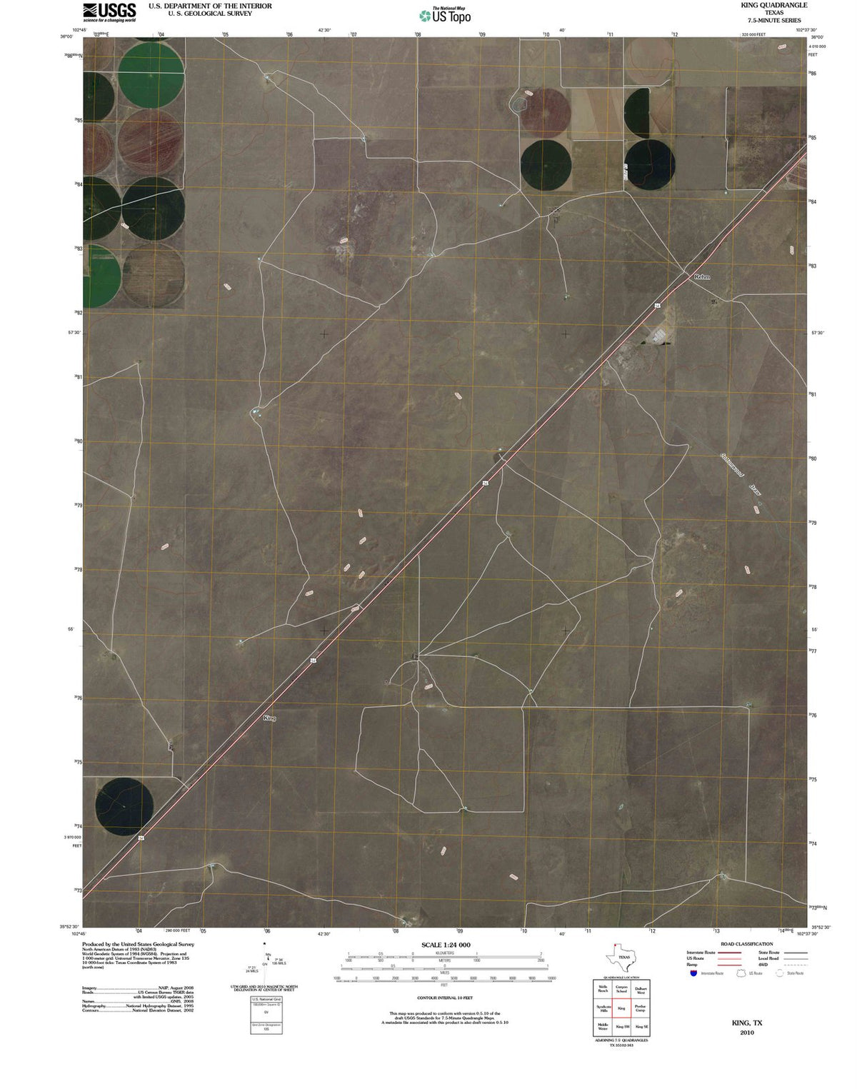 2010 King, TX - Texas - USGS Topographic Map