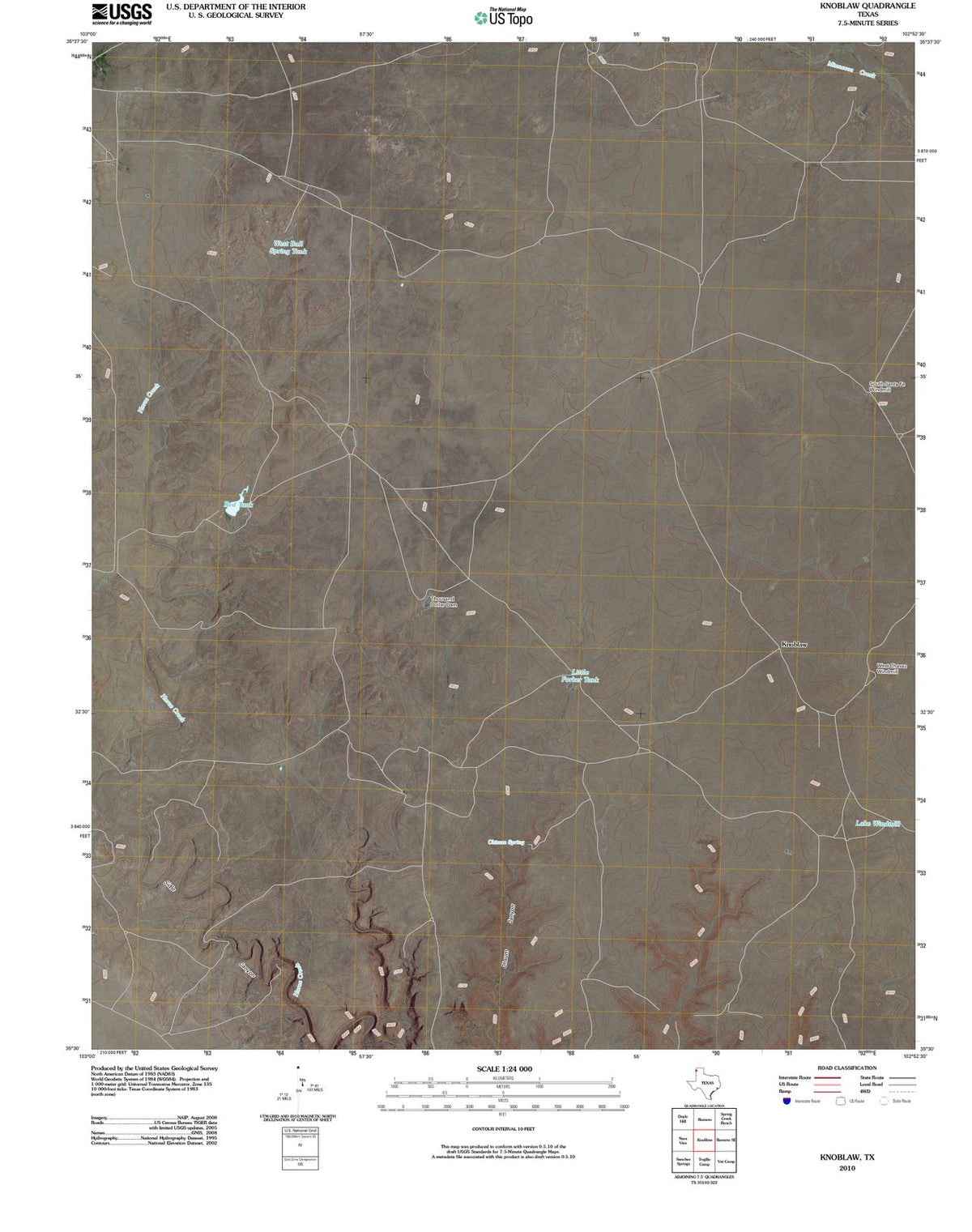 2010 Knoblaw, TX - Texas - USGS Topographic Map