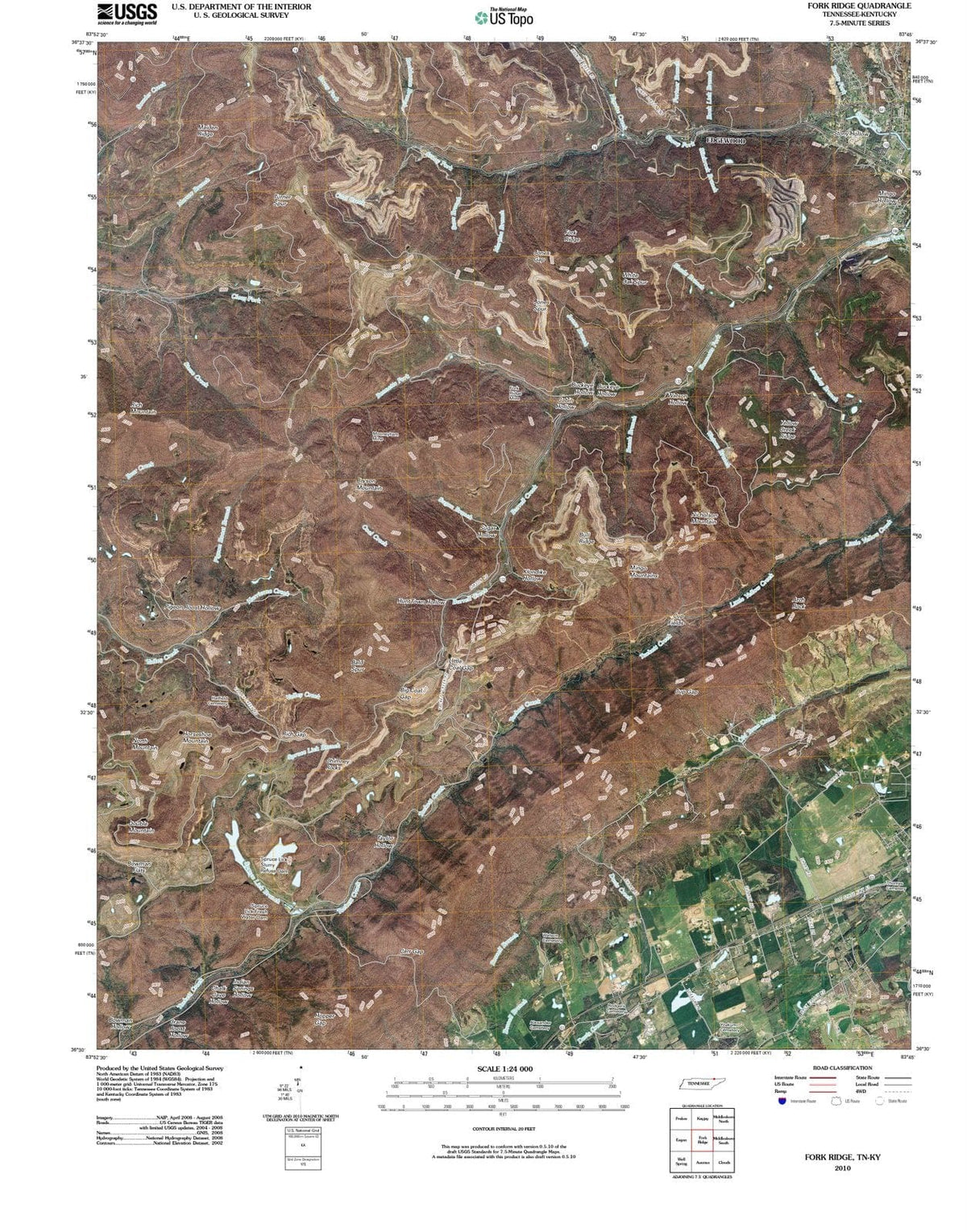 2010 Fork Ridge, TN - Tennessee - USGS Topographic Map