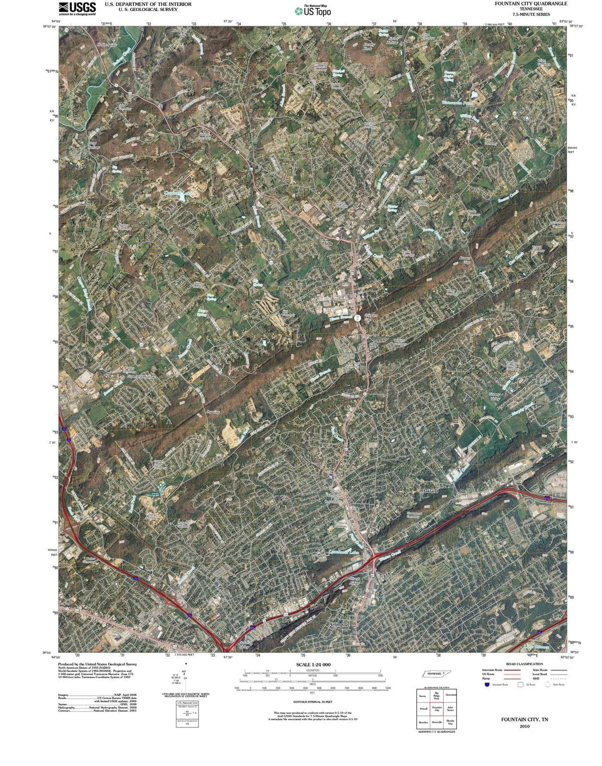 2010 Fountain City, TN - Tennessee - USGS Topographic Map