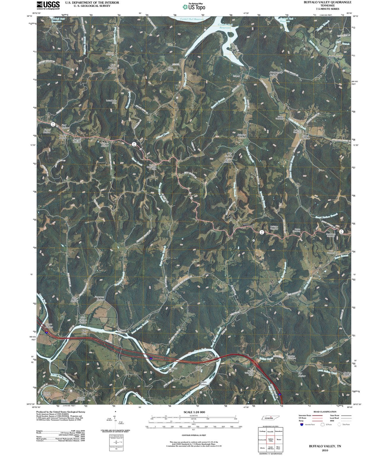 2010 Buffalo Valley, TN - Tennessee - USGS Topographic Map