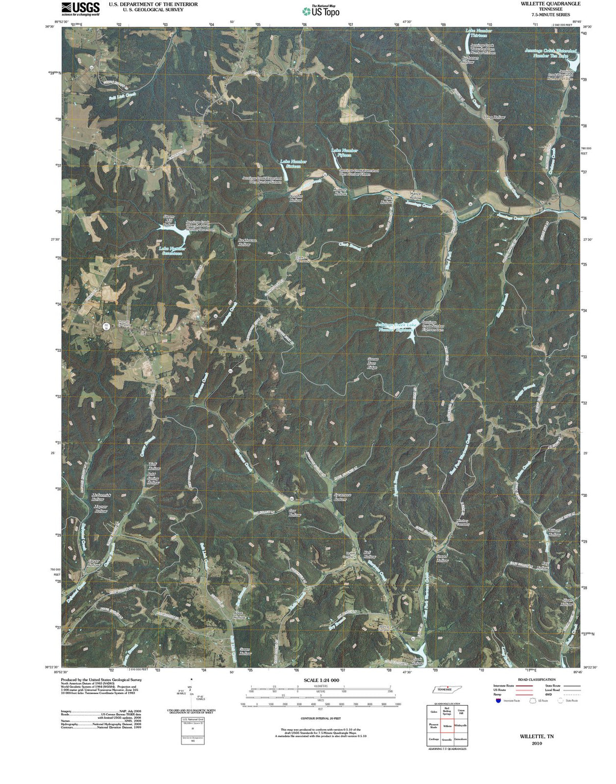 2010 Willette, TN - Tennessee - USGS Topographic Map