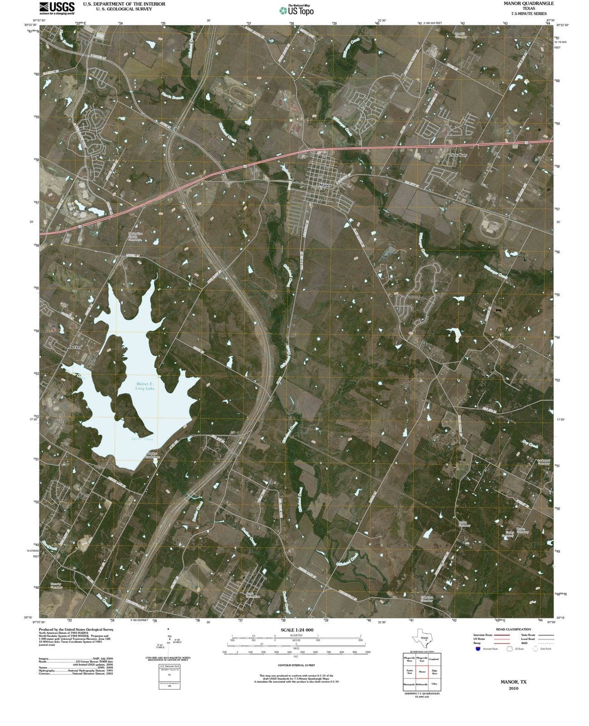 2010 Manor, TX - Texas - USGS Topographic Map