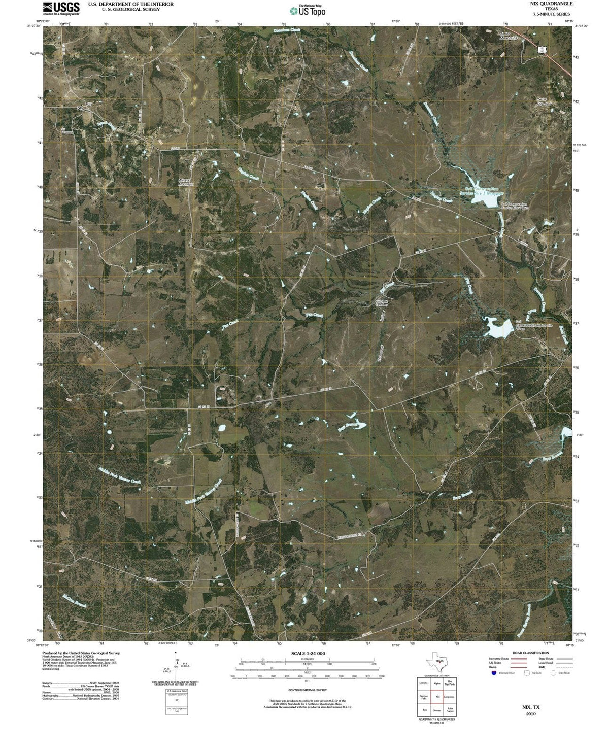 2010 Nix, TX - Texas - USGS Topographic Map